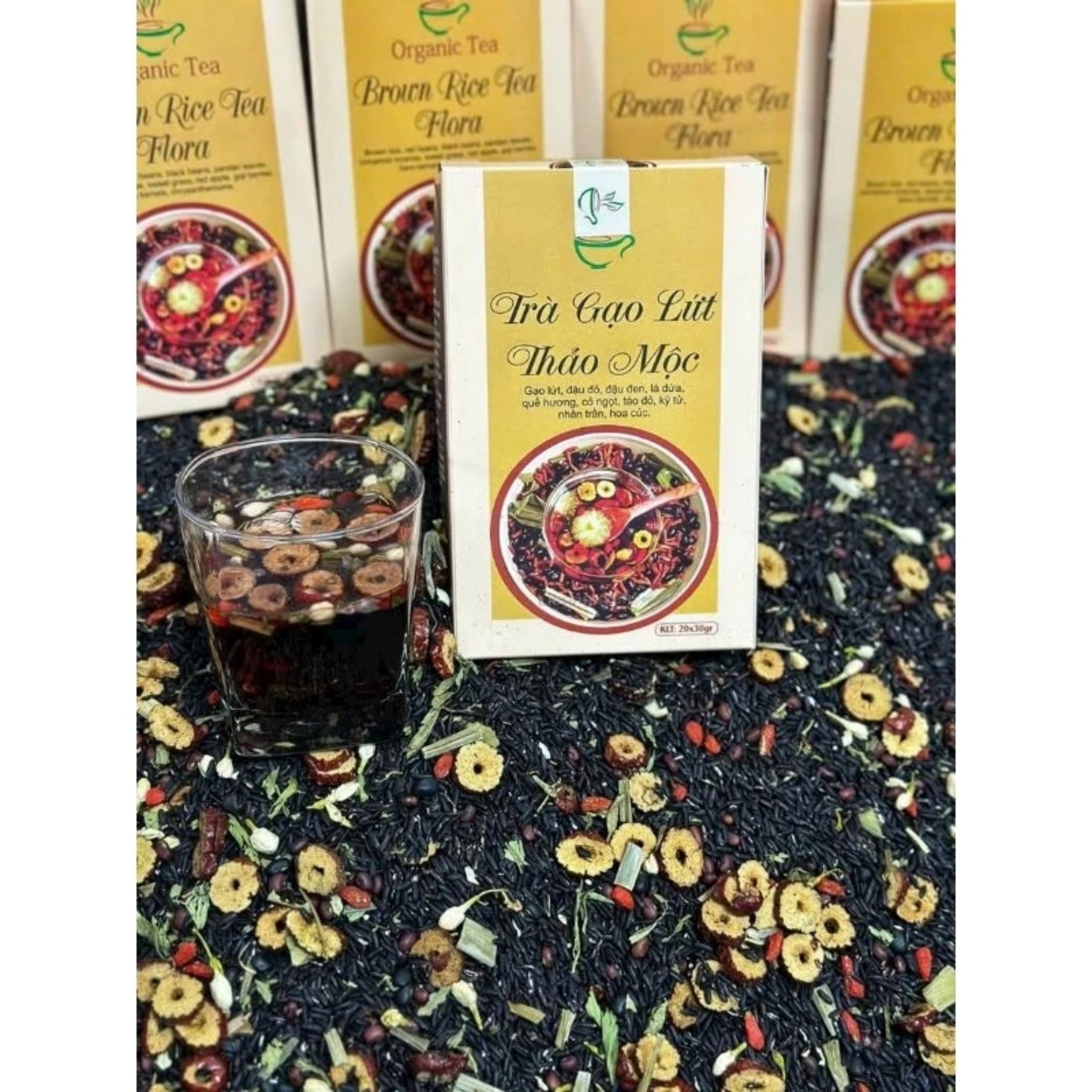 HỘP 20 GÓI TRÀ GẠO LỨT THẢO MỘC