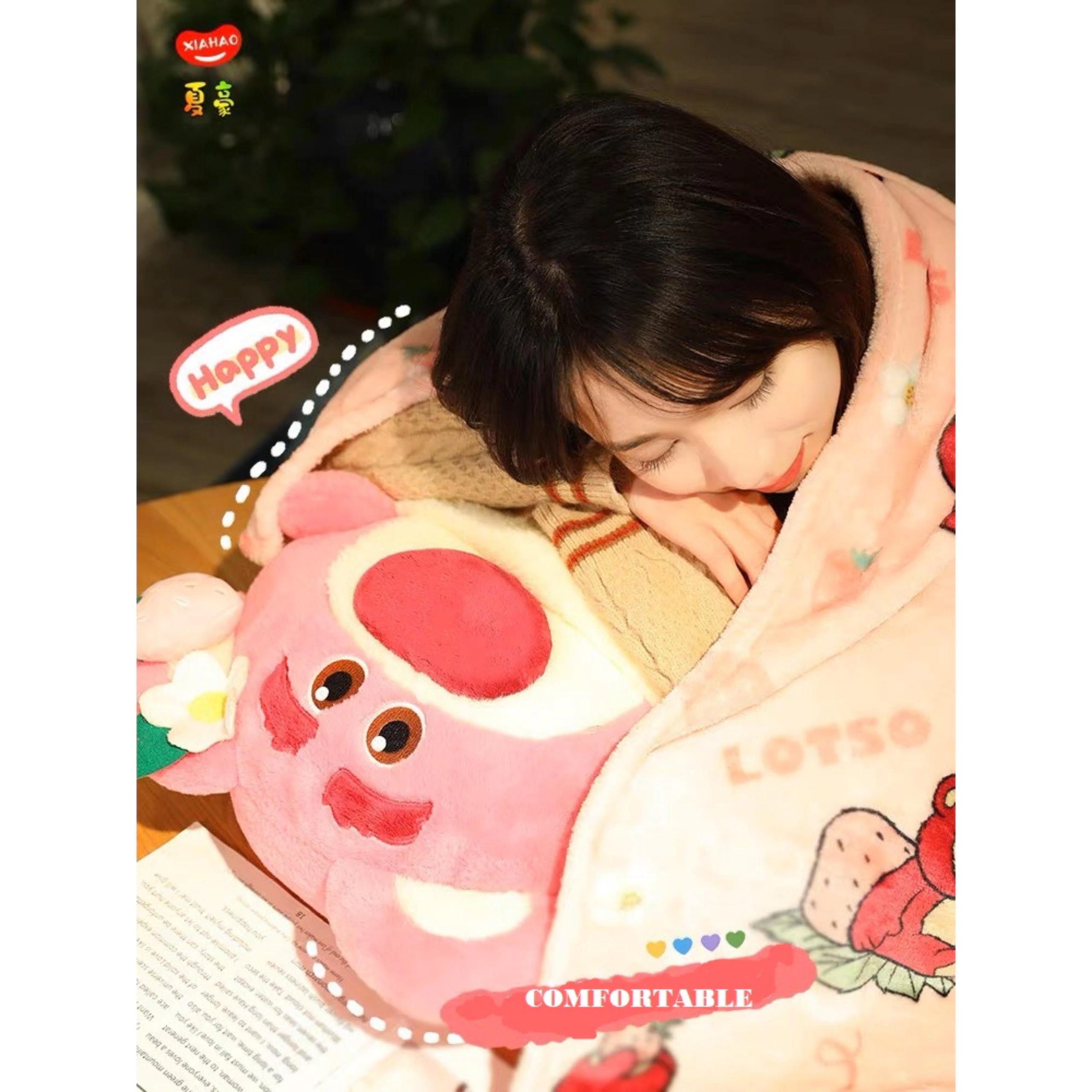 GỐI 2 IN 1 GẤU DÂU