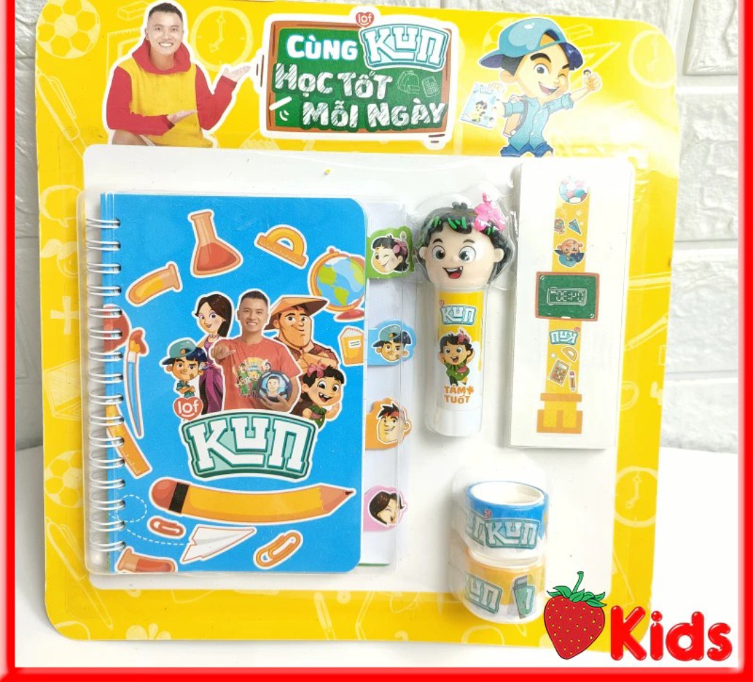 Bộ dụng cụ học tập siêu kun hàng khuyến mãi sữa kun mới 2024