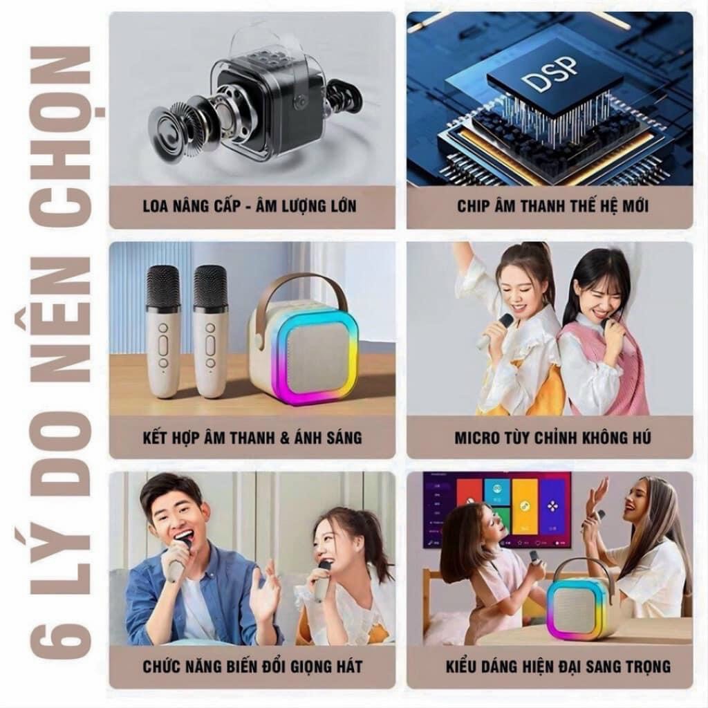 Loa Bluetooth Không Dây K12 Kèm 2 Micro