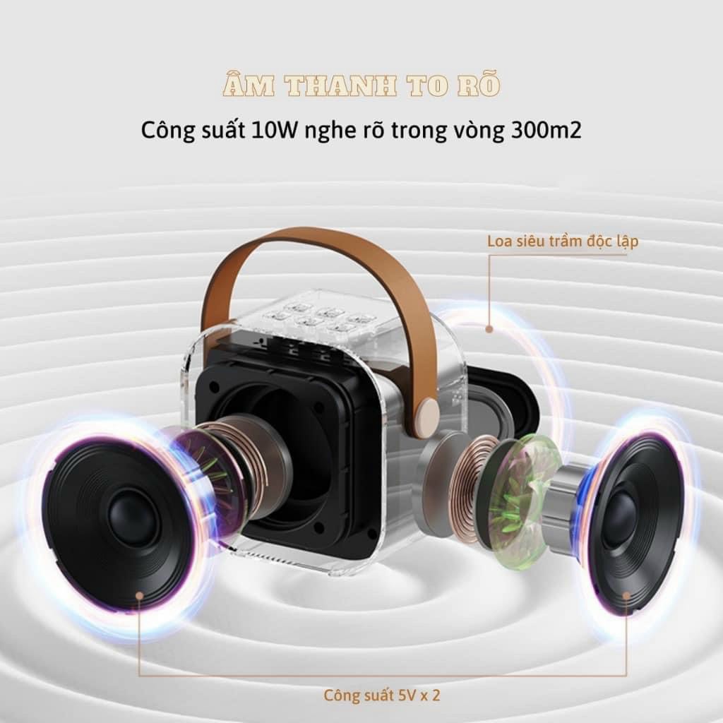 Loa Bluetooth Không Dây K12 Kèm 2 Micro