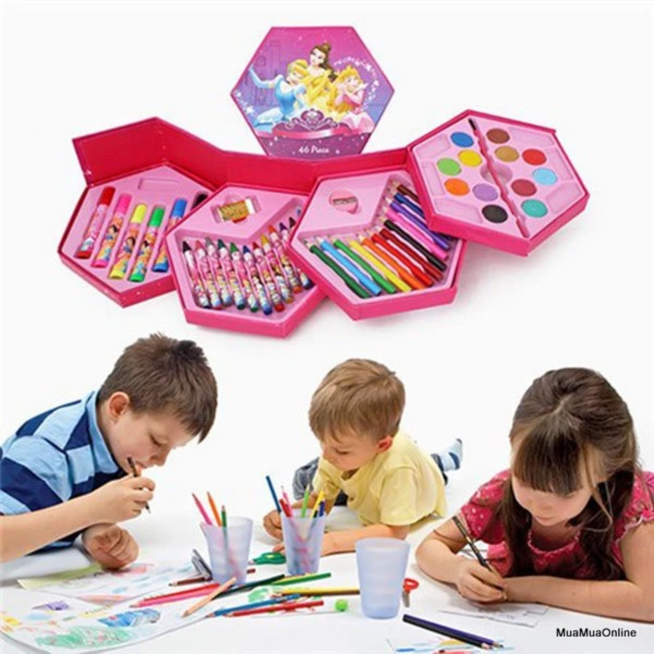 HỘP MÀU 4 TẦNG CHO BÉ