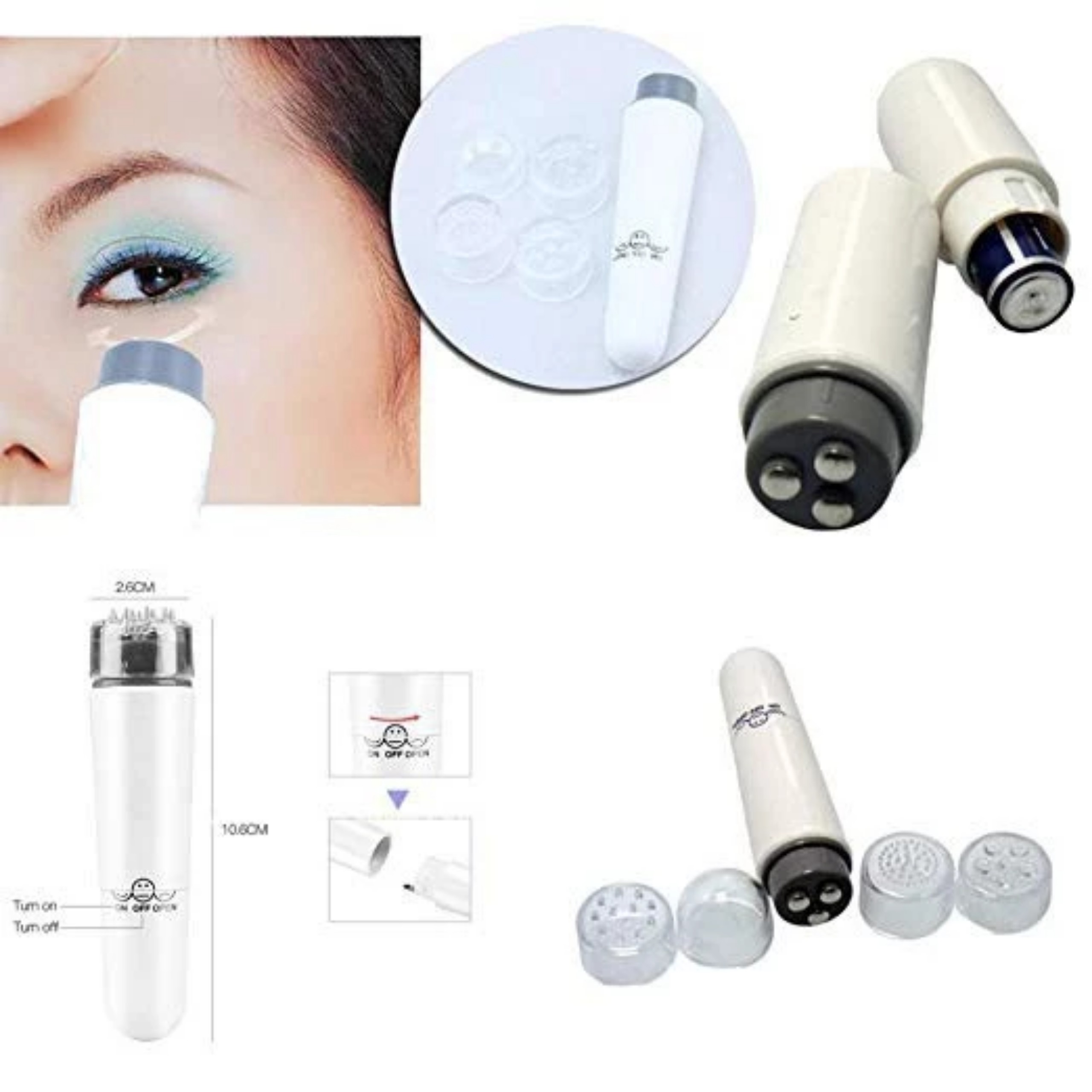 Máy massage mặt cầm tay 4 đầu loại xịn nhất 🔥FR🔥 massage mặt cầm tay làm đẹp da, xóa thâm quầng mắt