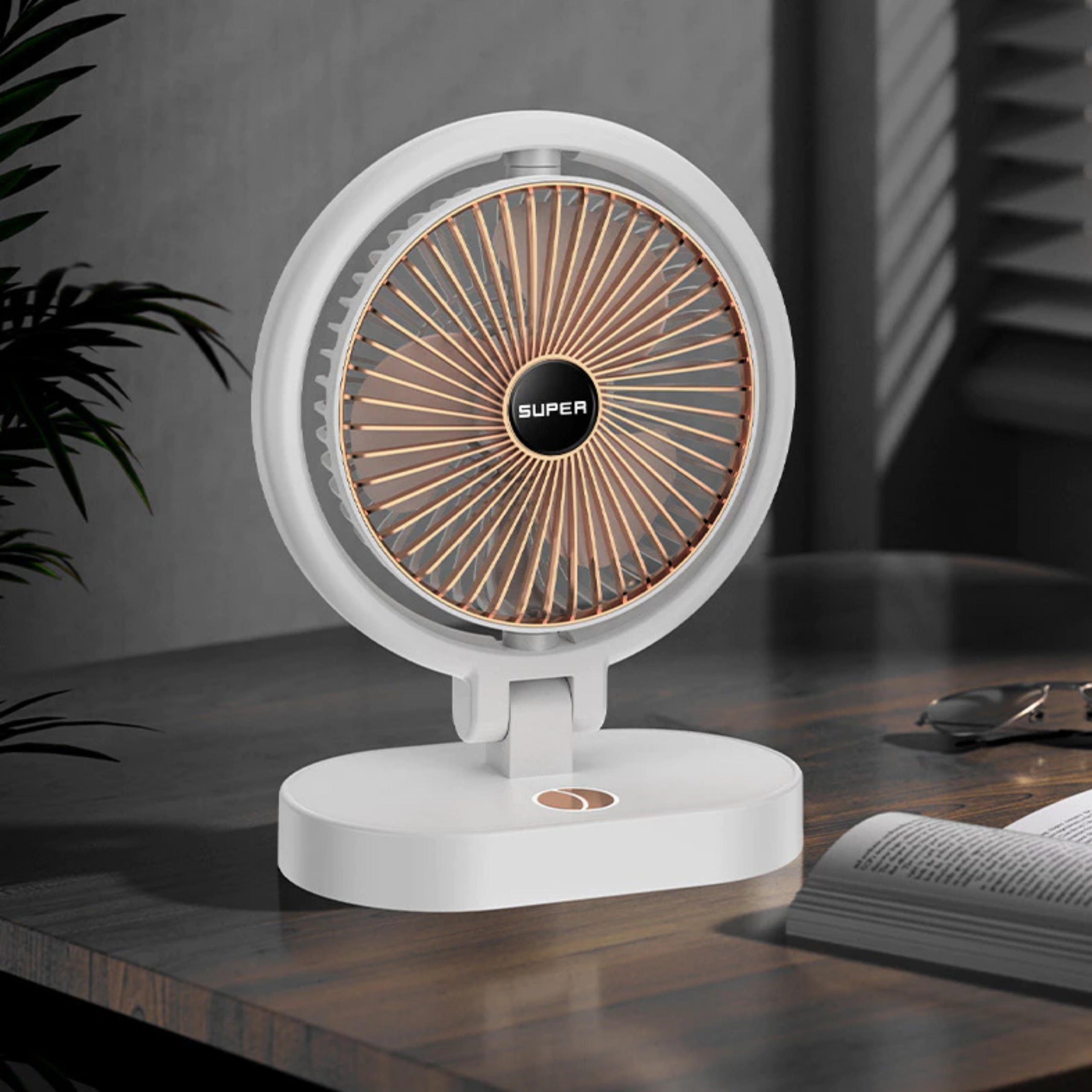 QUẠT TÍCH ĐIỆN XOAY TÍCH HỢP ĐÈN THÔNG MINH