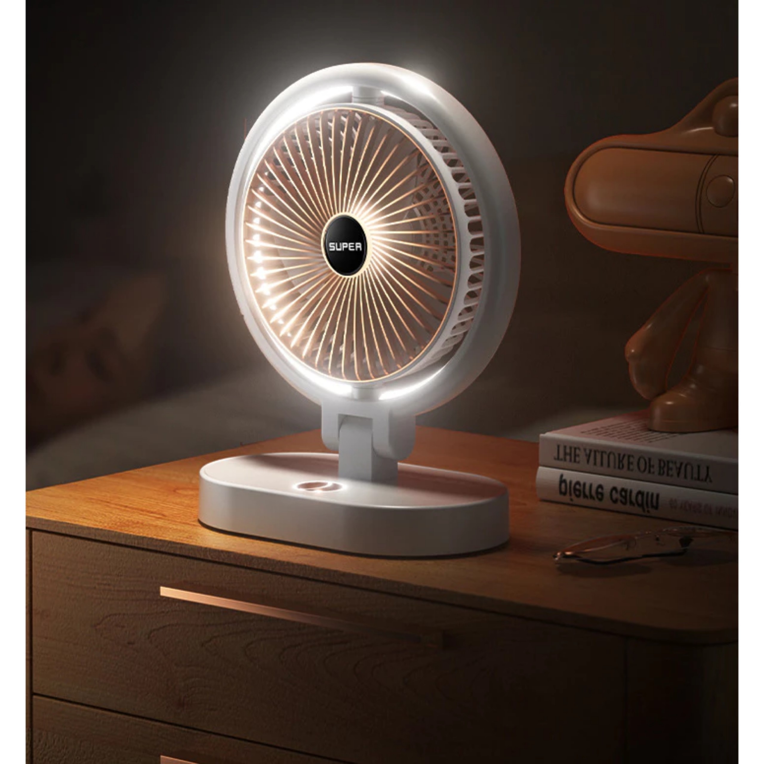 QUẠT TÍCH ĐIỆN XOAY TÍCH HỢP ĐÈN THÔNG MINH