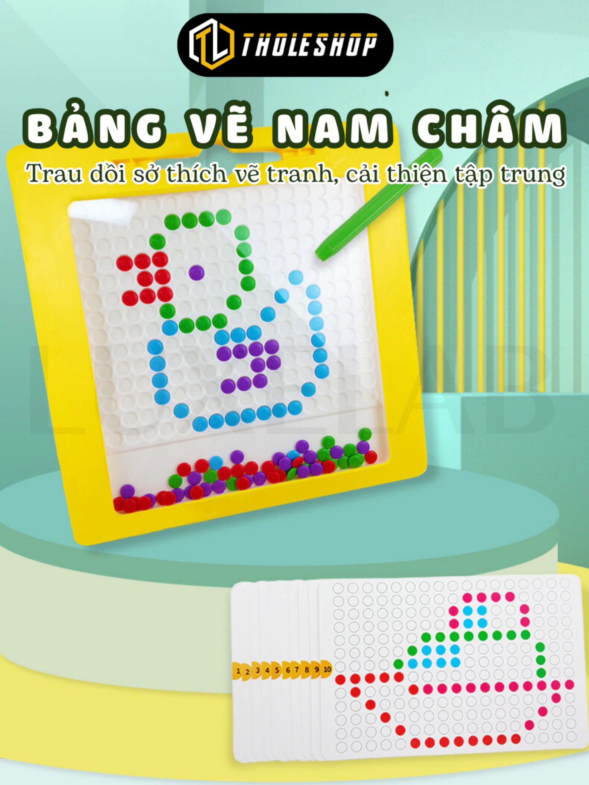 BẢNG VẼ XẾP HÌNH NAM CHÂM HÌNH HẠT