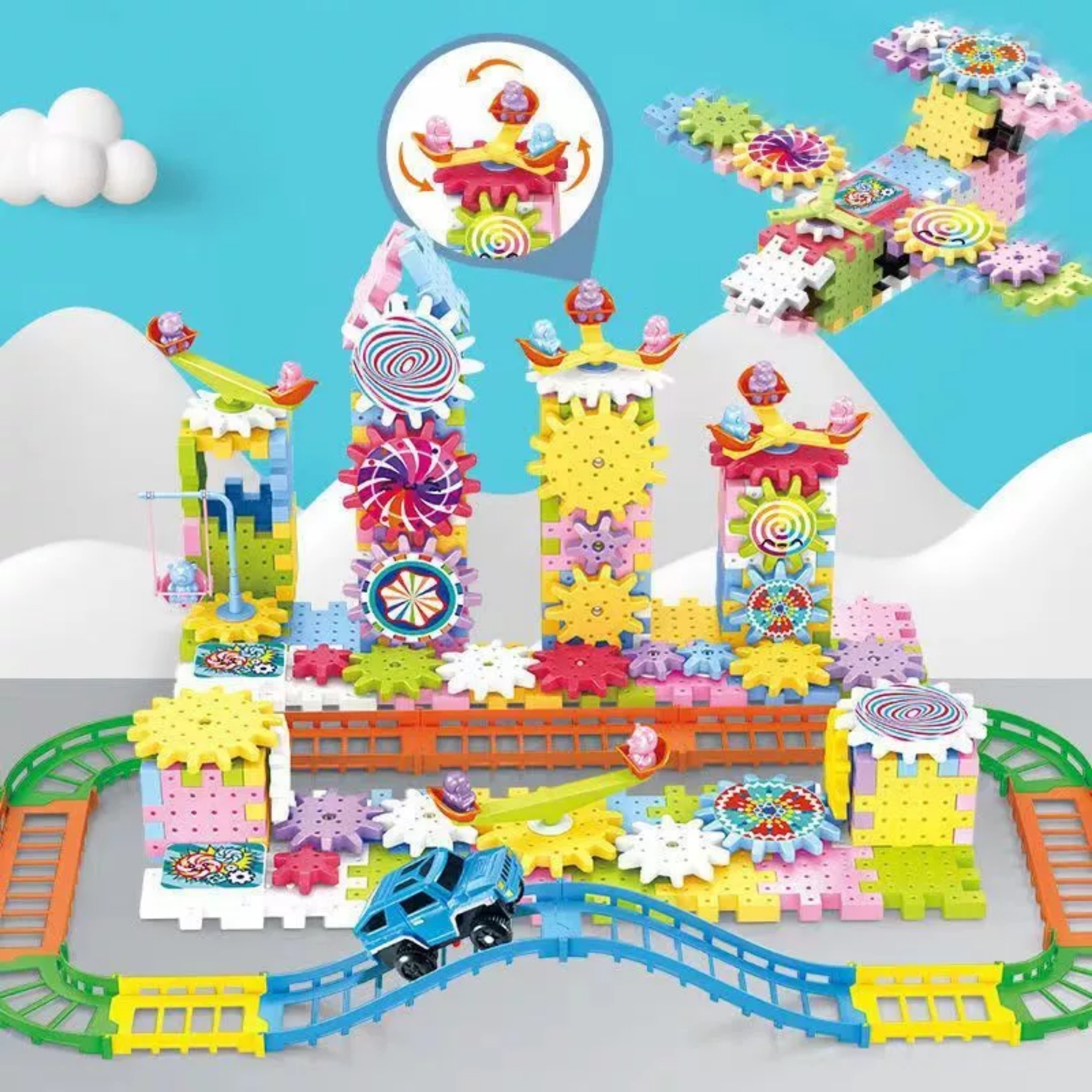 BỘ ĐỒ CHƠI LẮP GHÉP THÔNG MINH MÔ HÌNH BÁNH RĂNG 83 CHI TIẾT