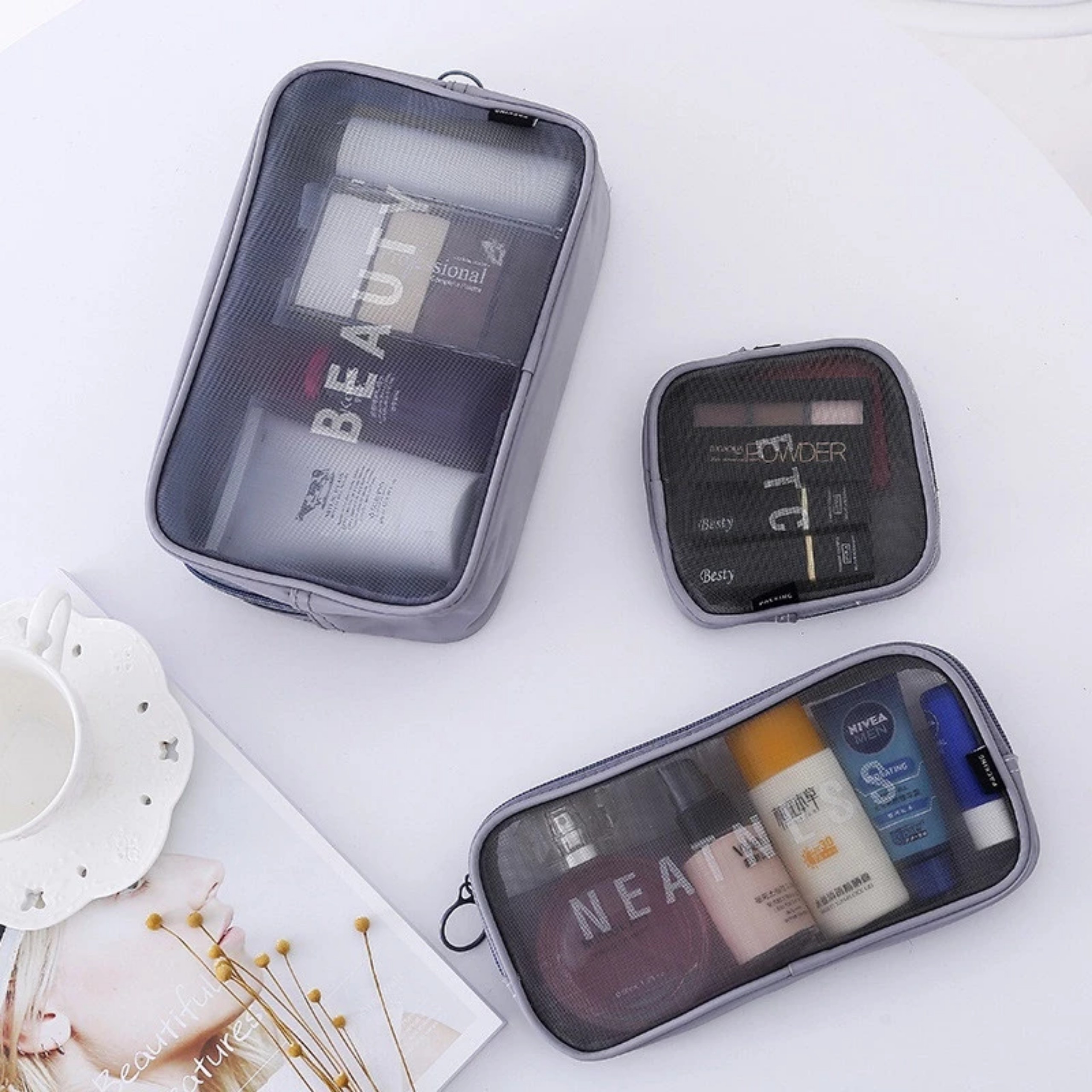 SET 3 TÚI LƯỚI ĐỰNG ĐỒ DU LỊCH