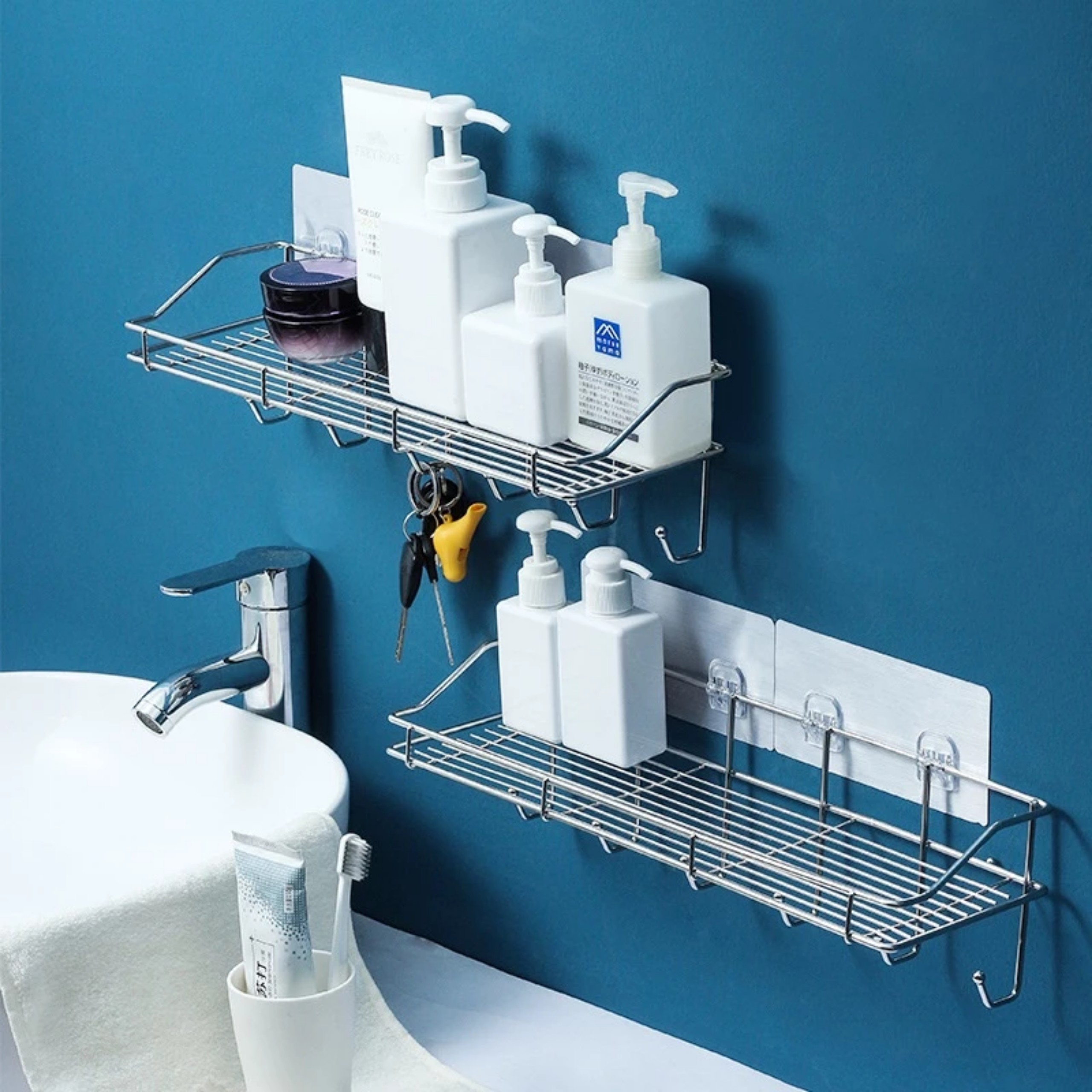 KỆ INOX ĐỂ CHAI LỌ GIA VỊ NHÀ BẾP