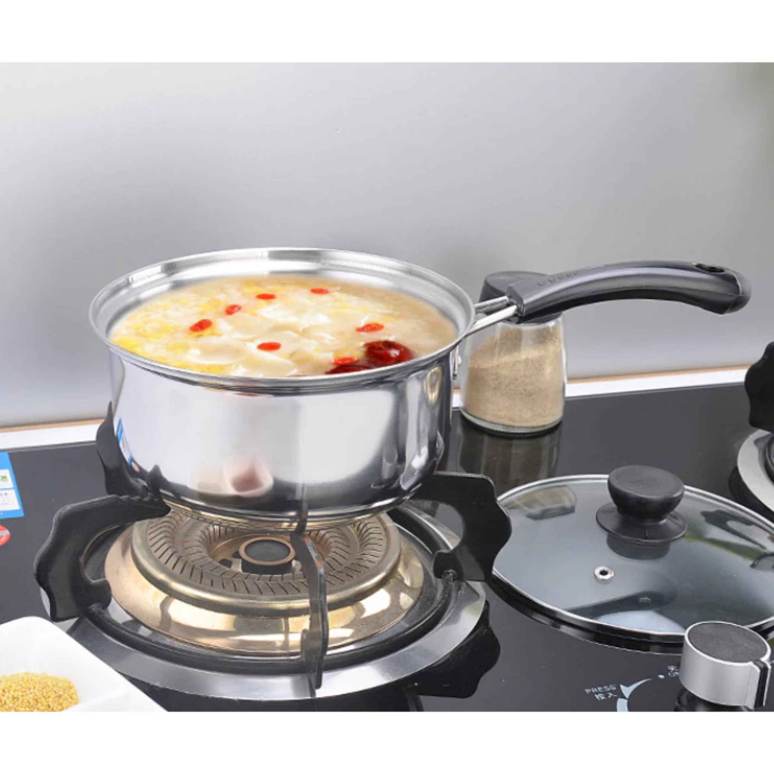 BỘ 3 NỒI INOX CÓ TAY CẦM MẶT KÍNH CAO CẤP