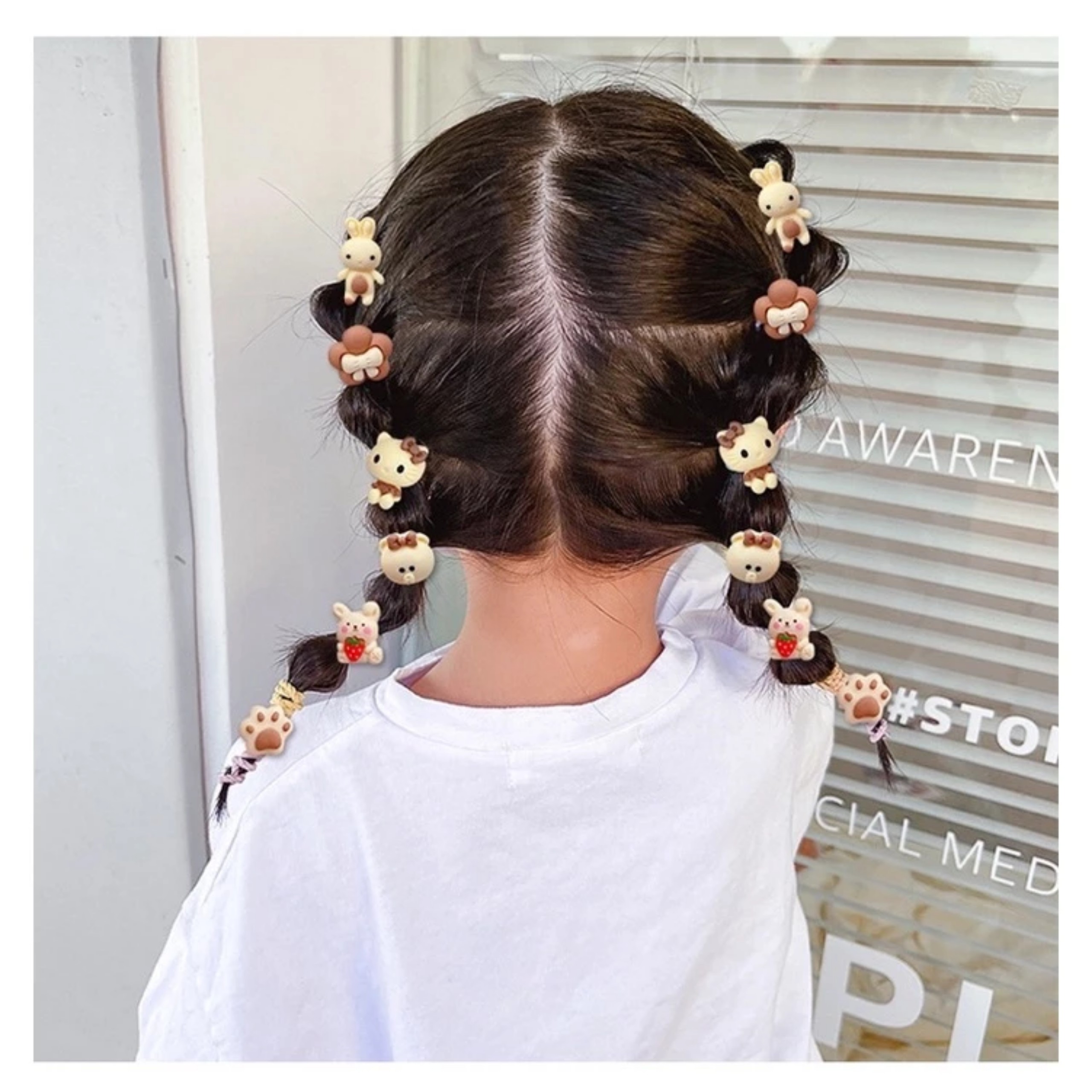 SET 10 THUN HÌNH GẤU CỘT TÓC CHO BÉ