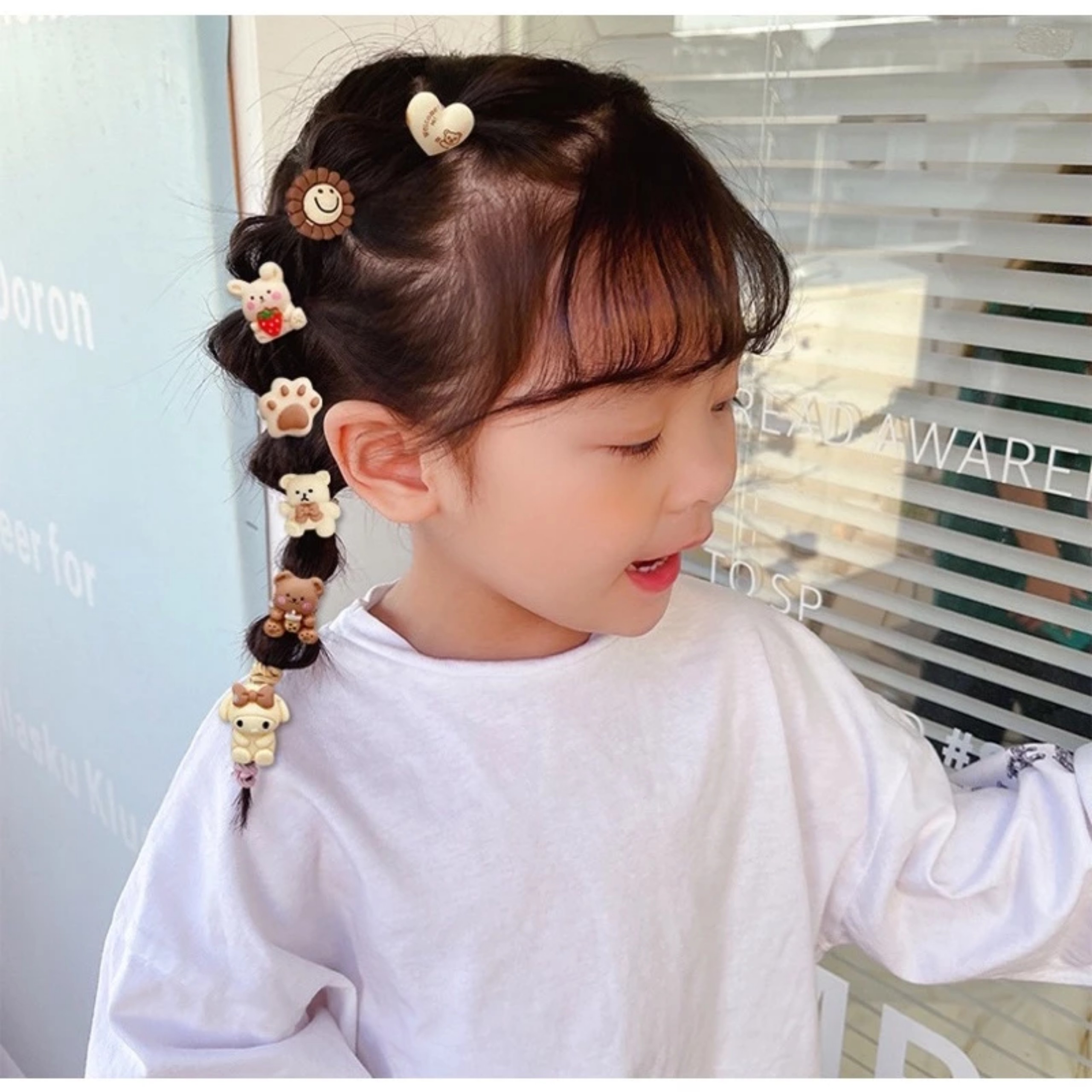 SET 10 THUN HÌNH GẤU CỘT TÓC CHO BÉ