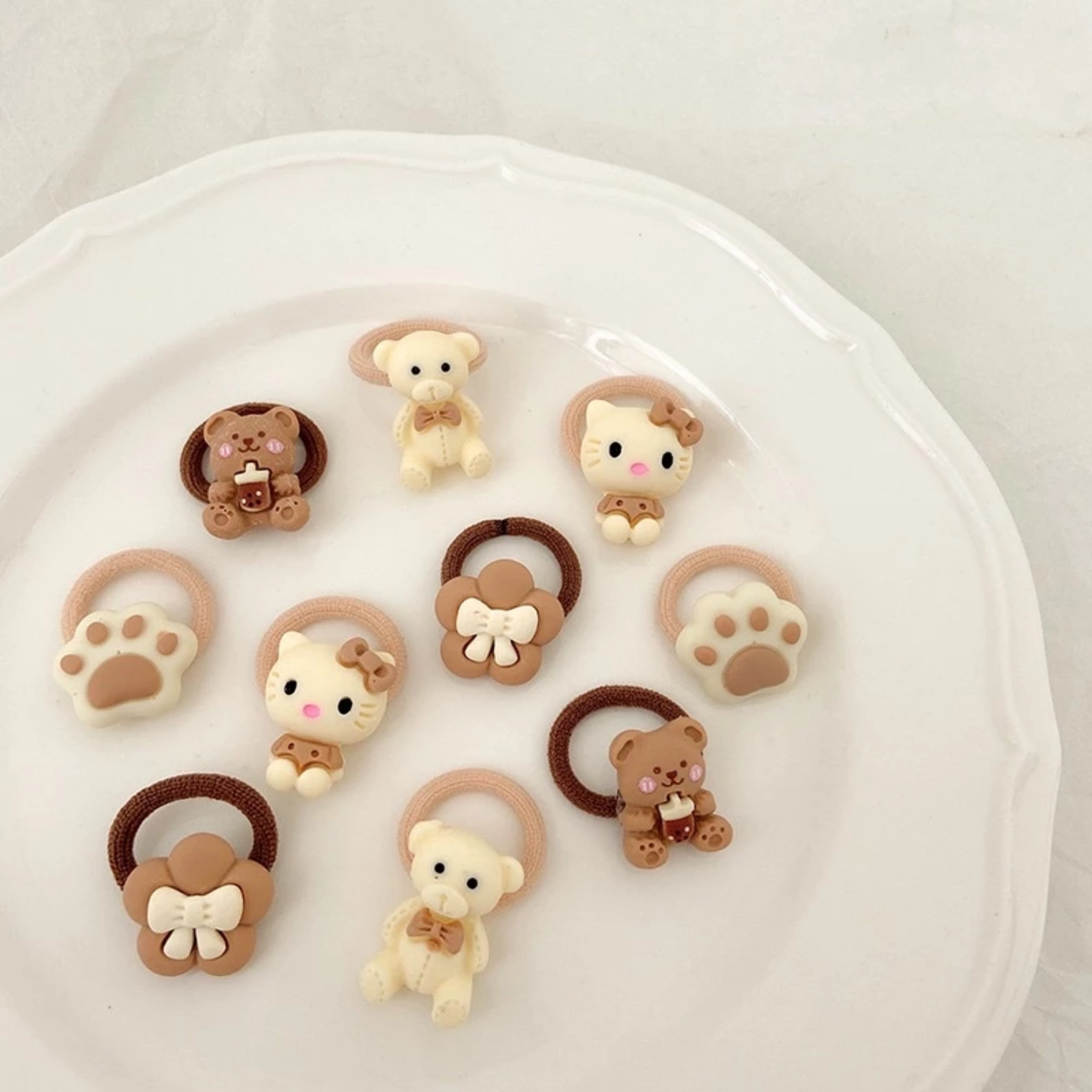 SET 10 THUN HÌNH GẤU CỘT TÓC CHO BÉ