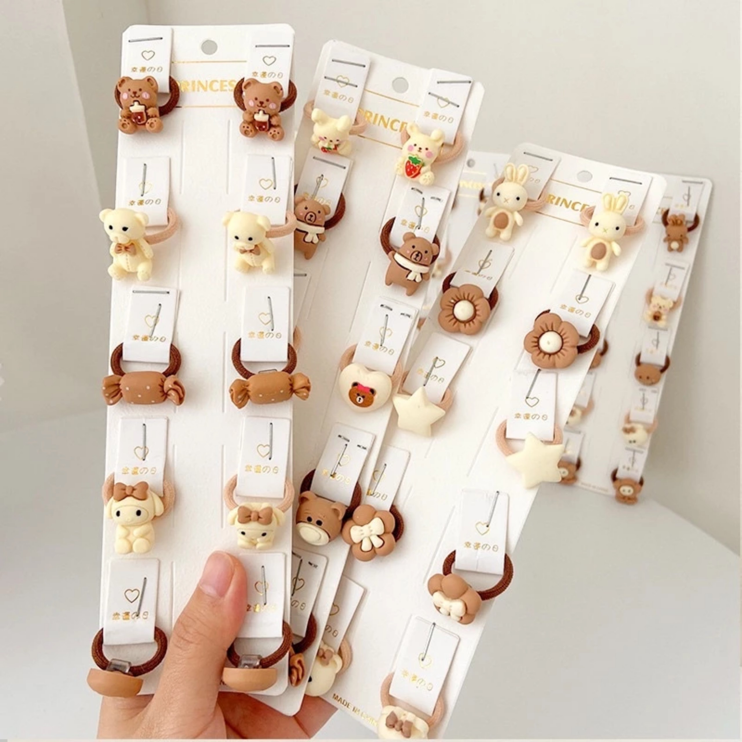 SET 10 THUN HÌNH GẤU CỘT TÓC CHO BÉ