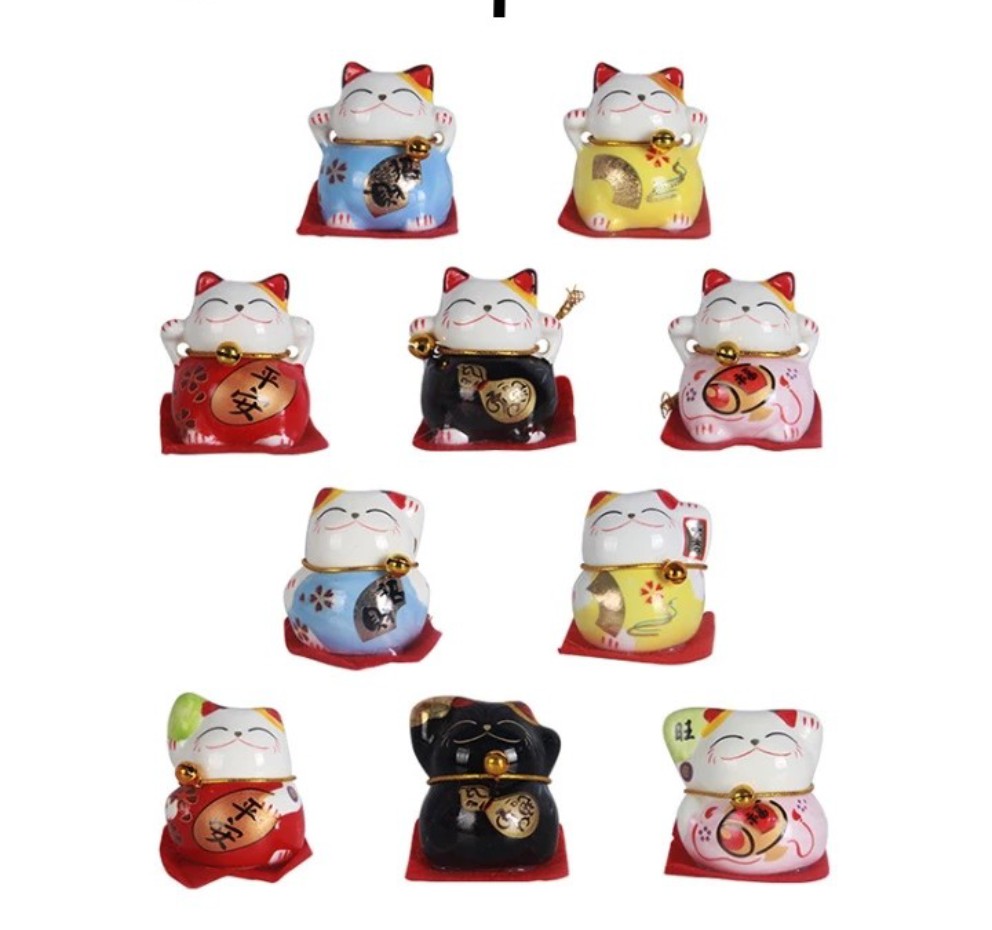 BỘ 5 TƯỢNG ÔNG MÈO MAY MẮN