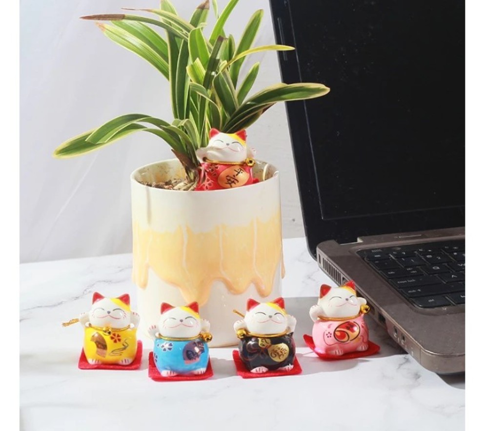 BỘ 5 TƯỢNG ÔNG MÈO MAY MẮN