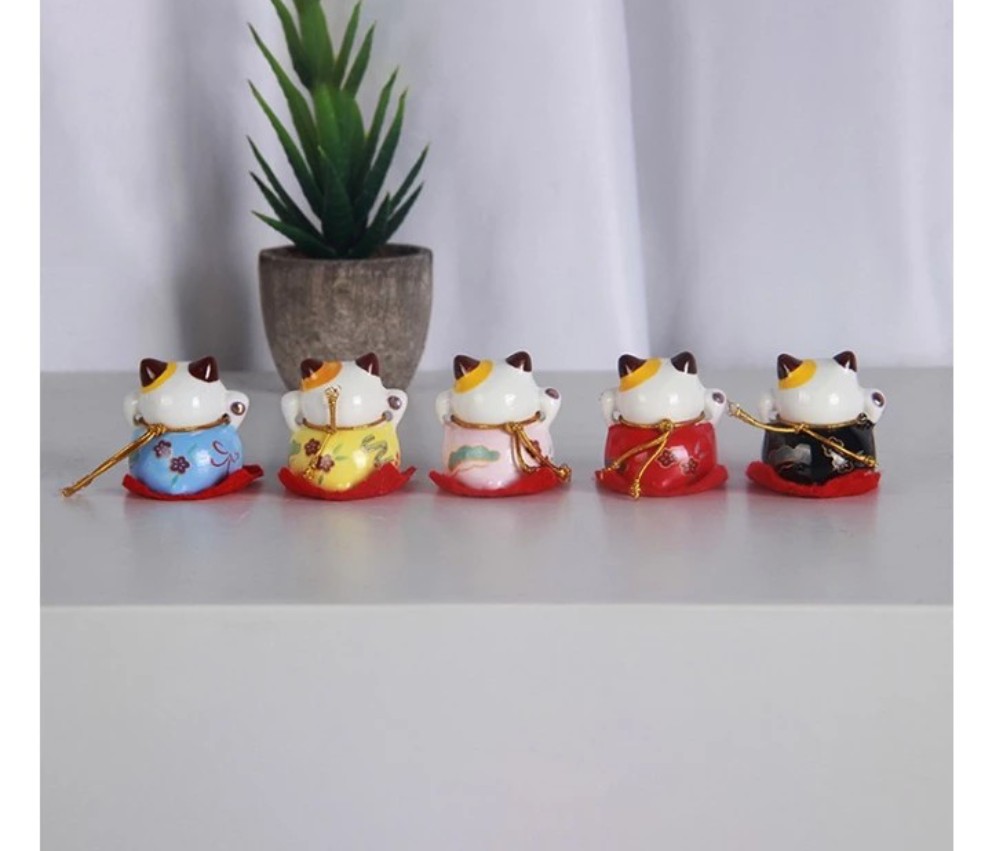 BỘ 5 TƯỢNG ÔNG MÈO MAY MẮN