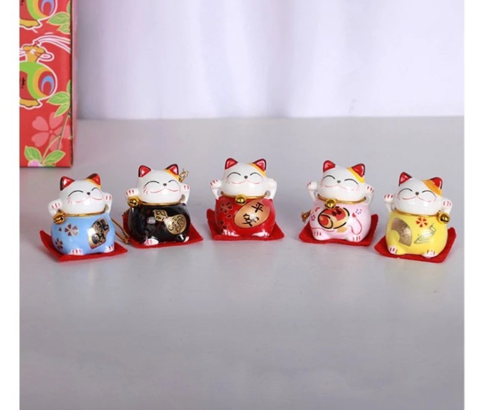 BỘ 5 TƯỢNG ÔNG MÈO MAY MẮN