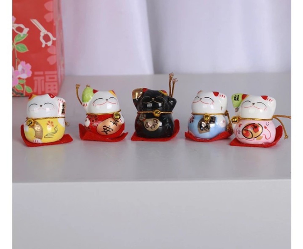 BỘ 5 TƯỢNG ÔNG MÈO MAY MẮN