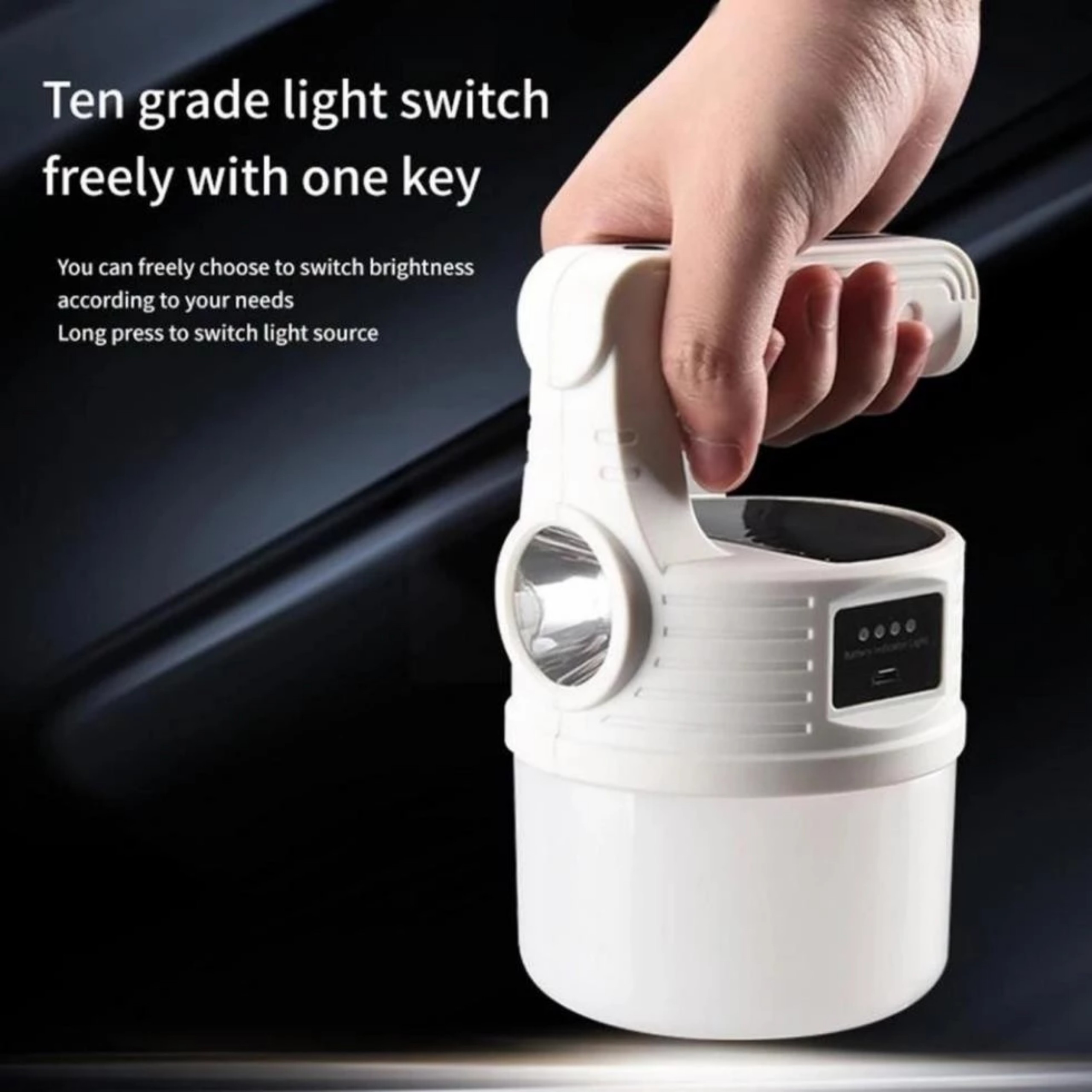 BÓNG ĐÈN TÍCH ĐIỆN TÍCH HỢP ĐÈN PIN CẦM TAY VÀ MÓC TREO