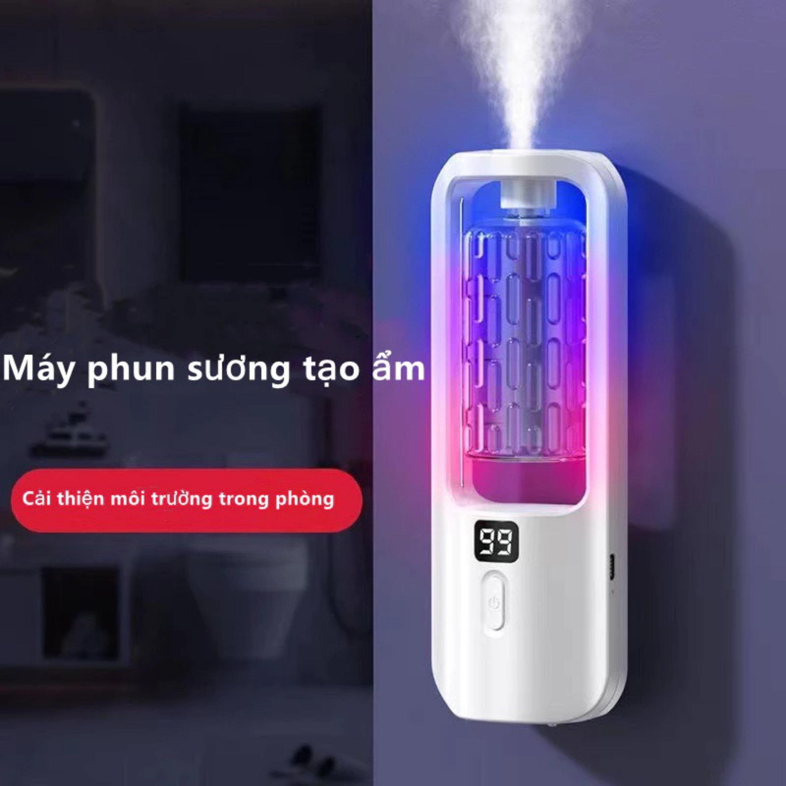 MÁY XÔNG TÁN TINH DẦU MINI PHUN SƯƠNG CÓ ĐÈN