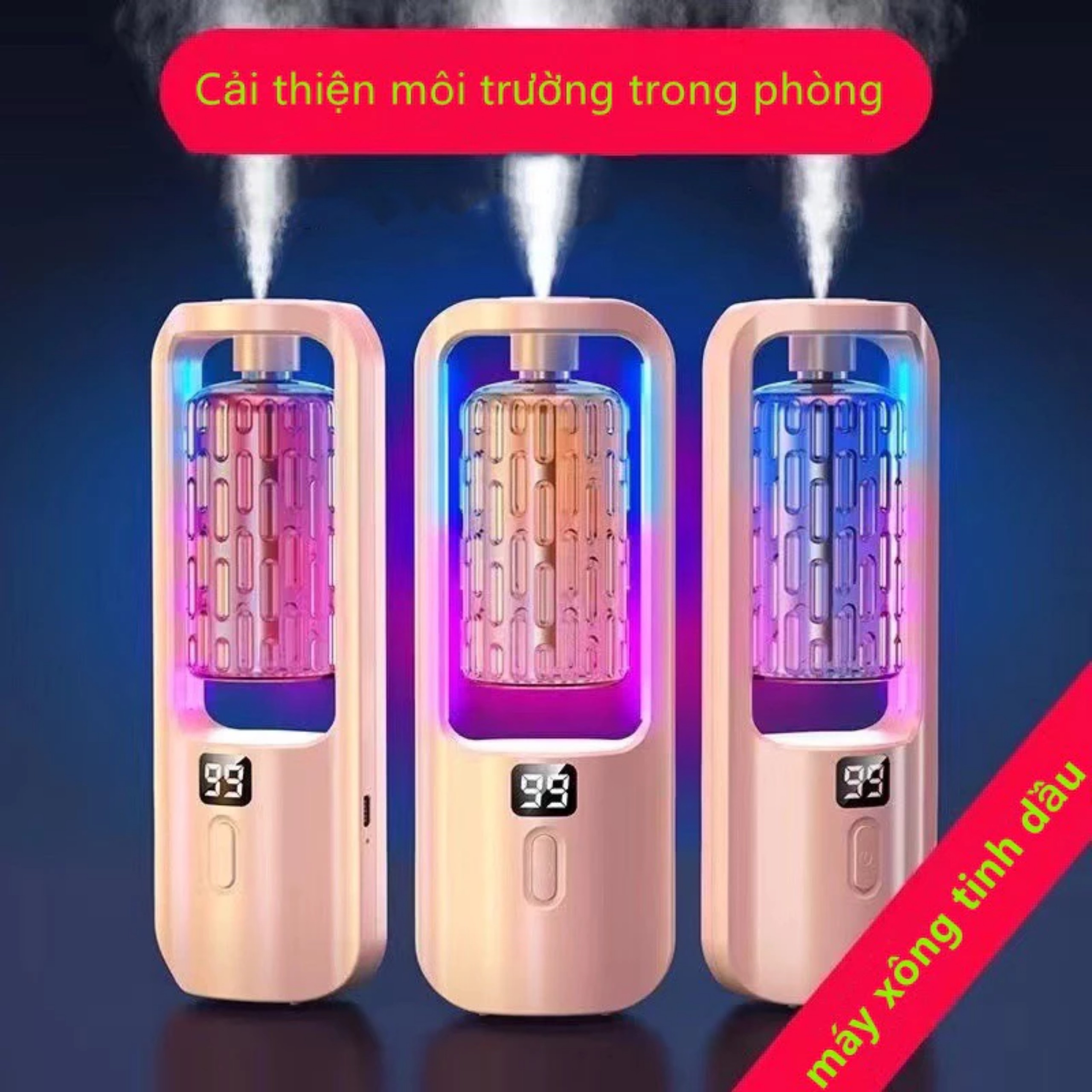 MÁY XÔNG TÁN TINH DẦU MINI PHUN SƯƠNG CÓ ĐÈN