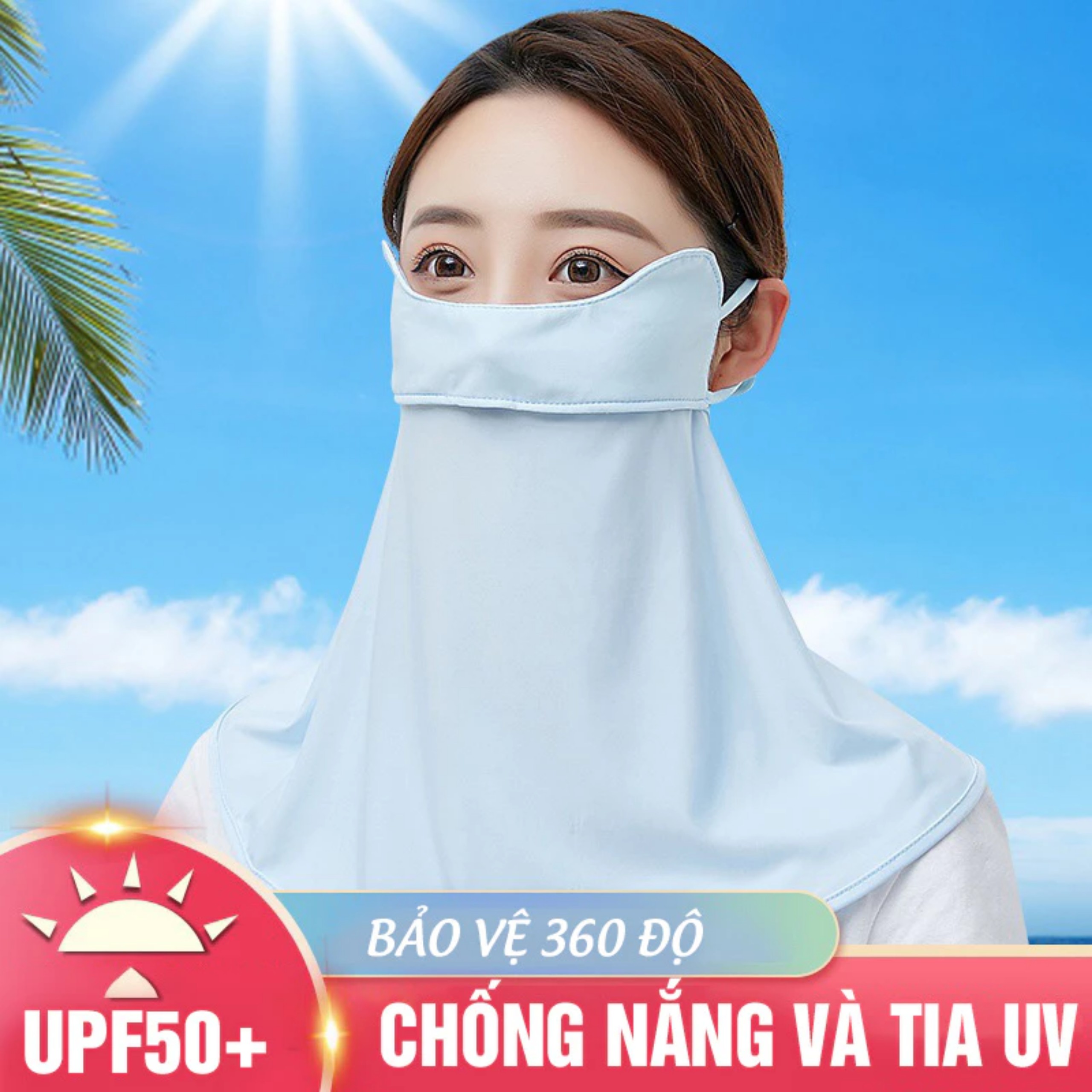 KHẨU TRANG CHỐNG TIA UV, CHE GÒ MÁ - CỔ (THÁO ĐƯỢC)