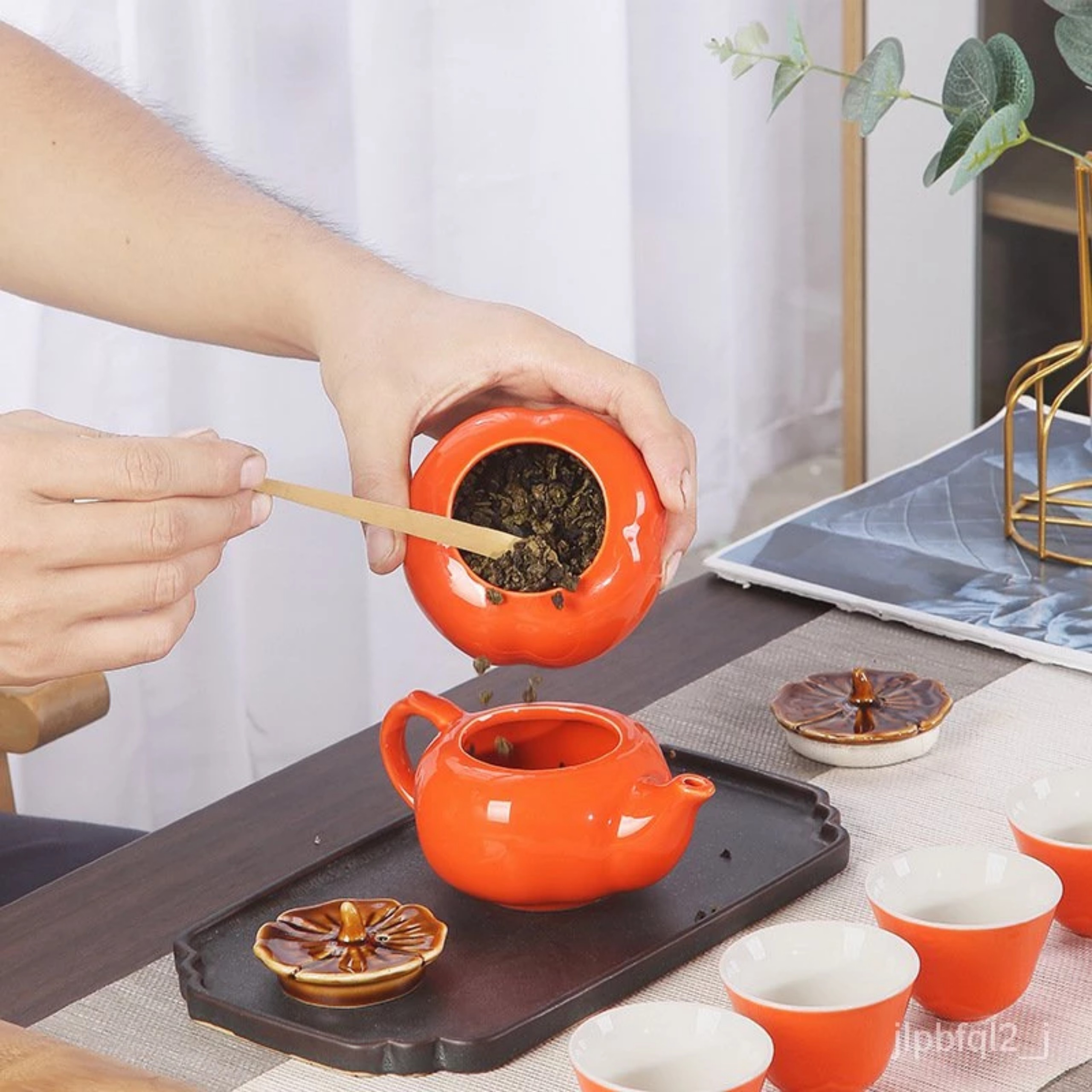 BỘ ẤM TRÀ HÌNH QUẢ HỒNG