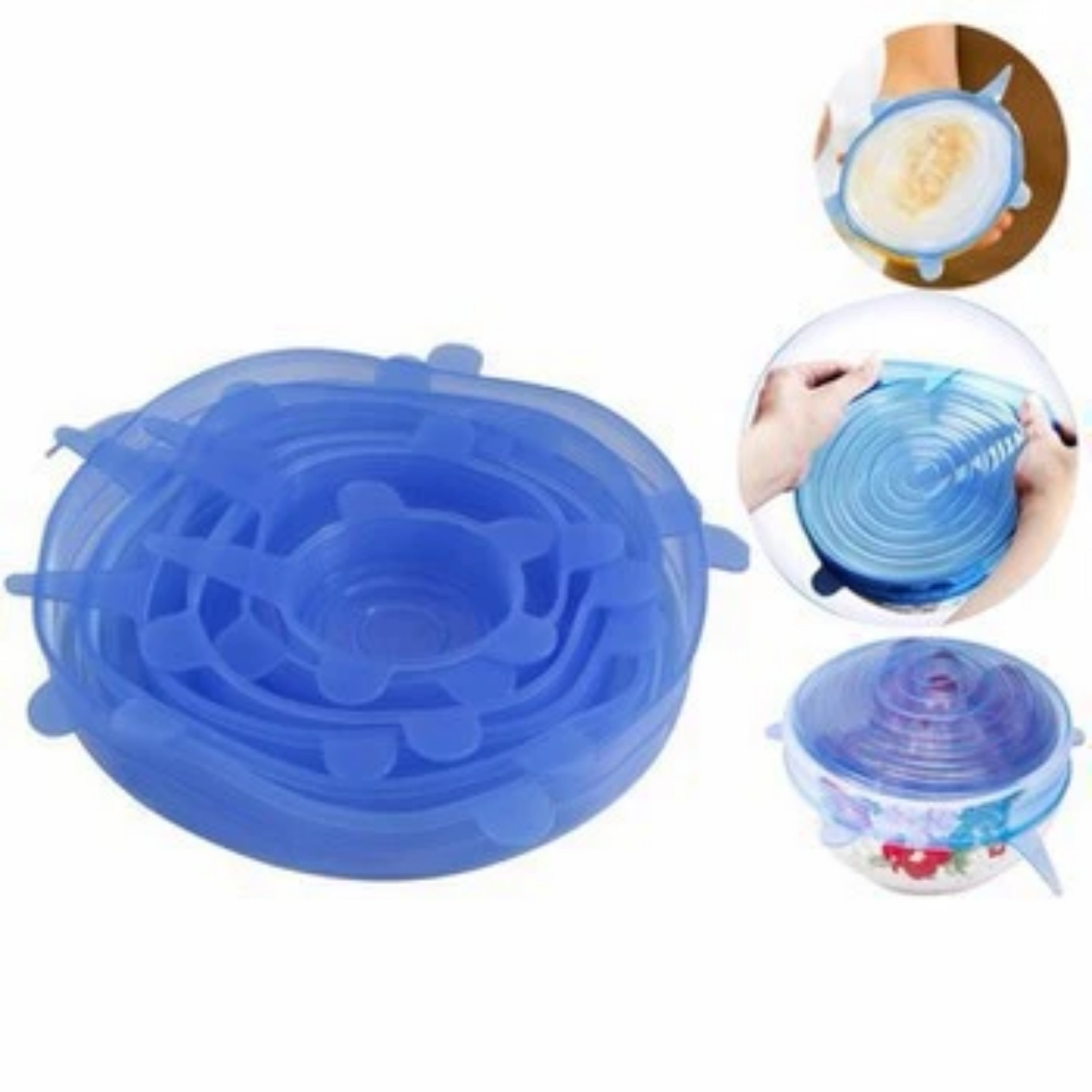 SET 6 NẮP SILICOL ĐẬY TÔ CHÉN BẢO QUẢN THỰC PHẨM