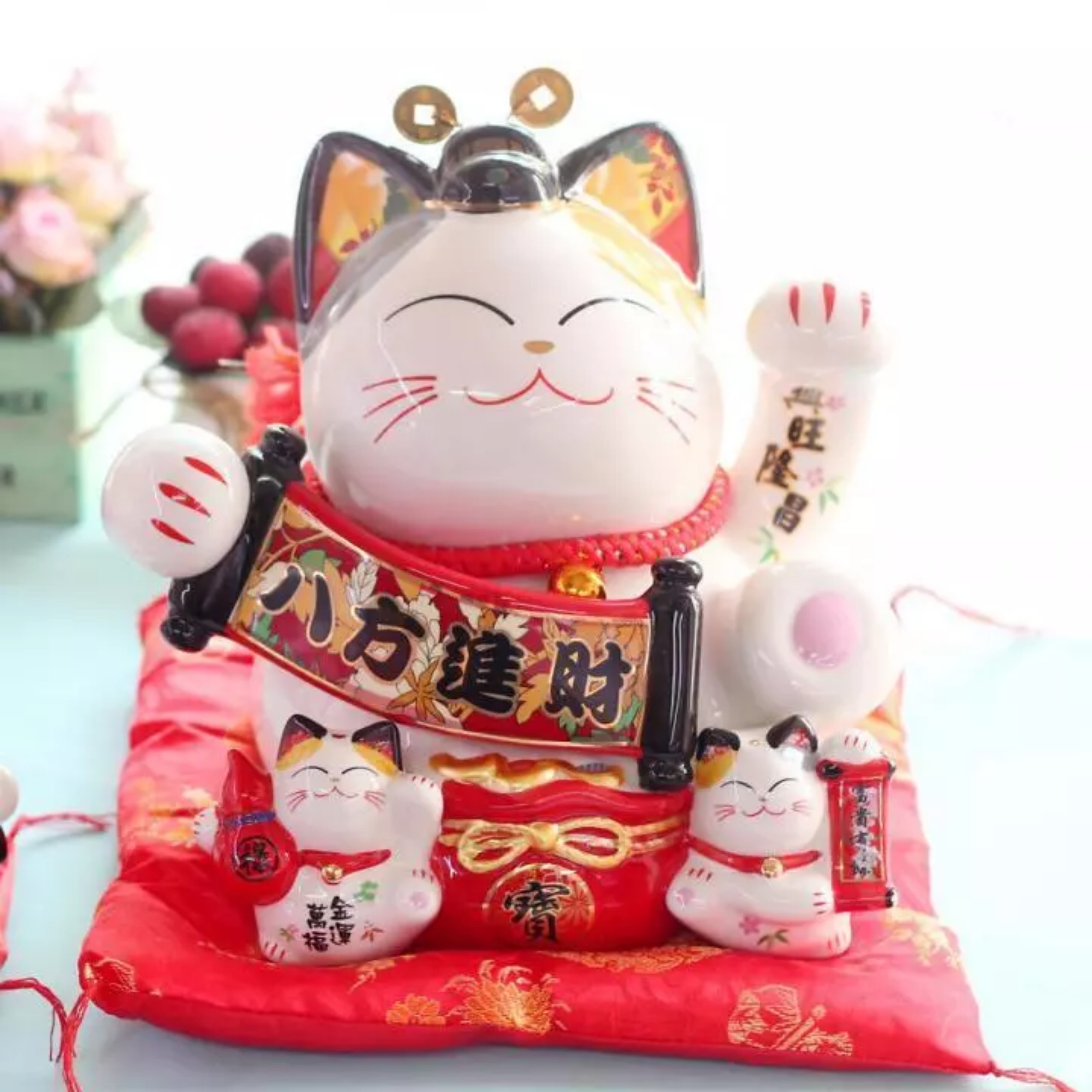 MÈO THẦN TÀI GỐM SỨ 26CM