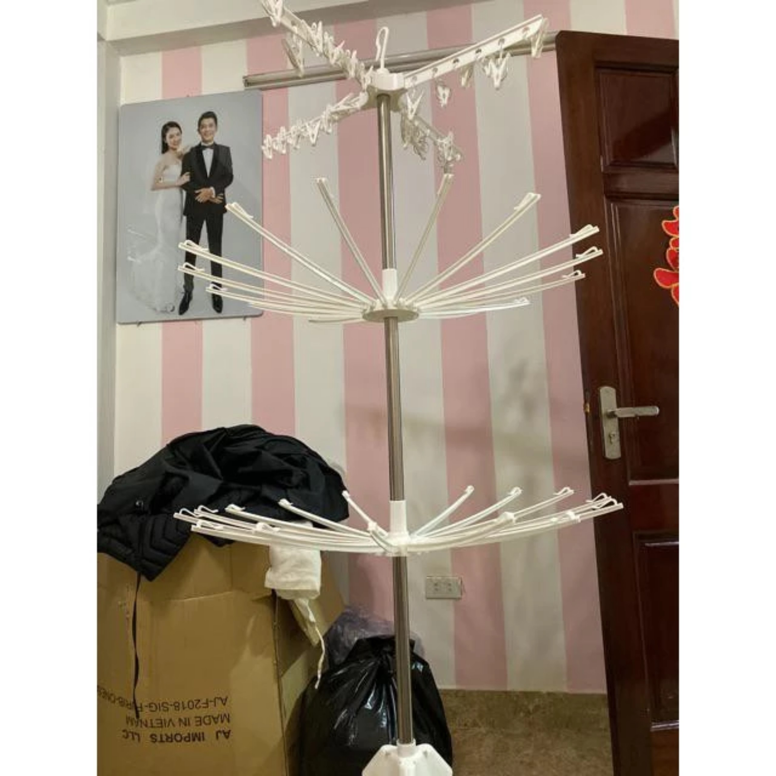 CÂY PHƠI ĐỒ 3 TẦNG THÔNG MINH GẤP GỌN ĐA NĂNG