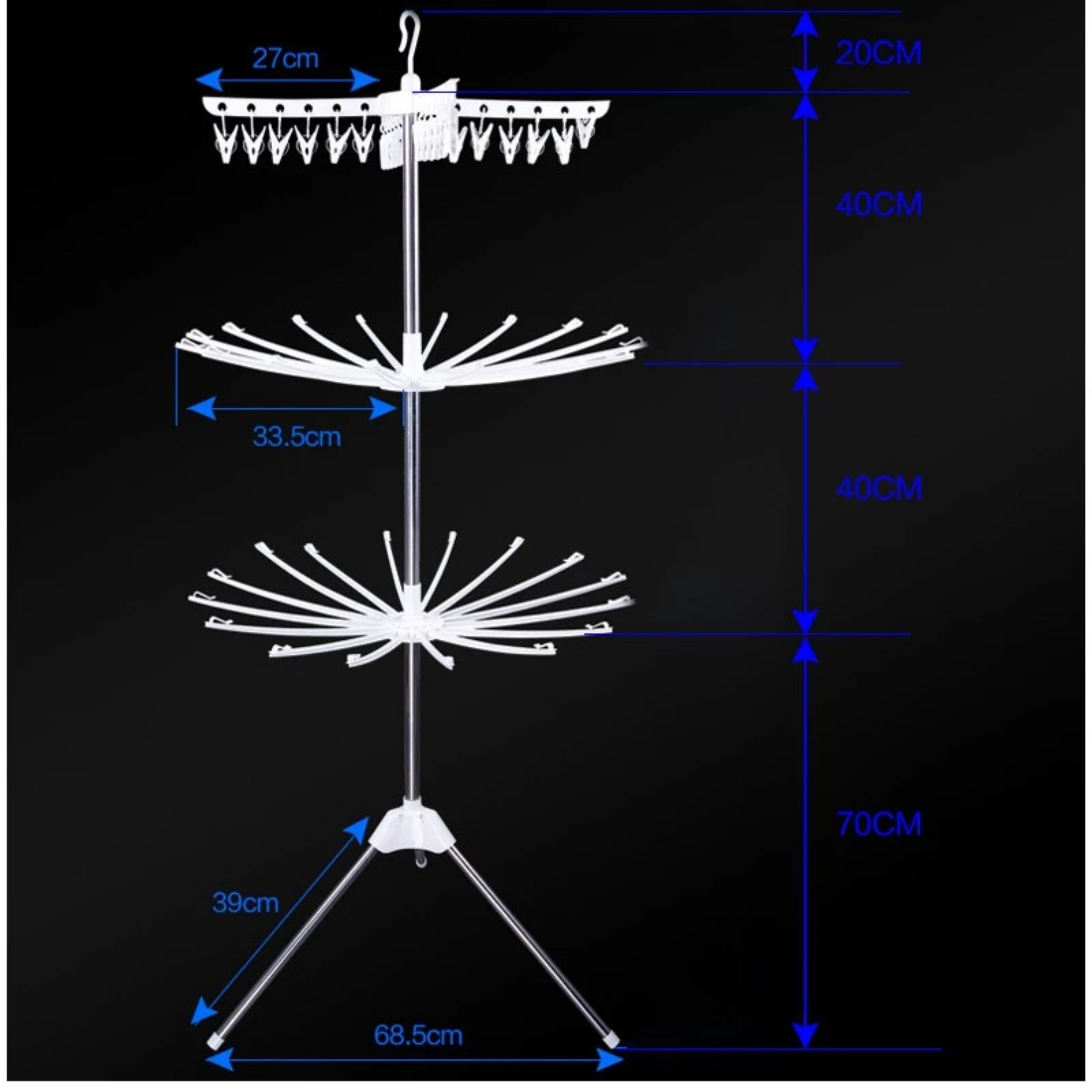 CÂY PHƠI ĐỒ 3 TẦNG THÔNG MINH GẤP GỌN ĐA NĂNG