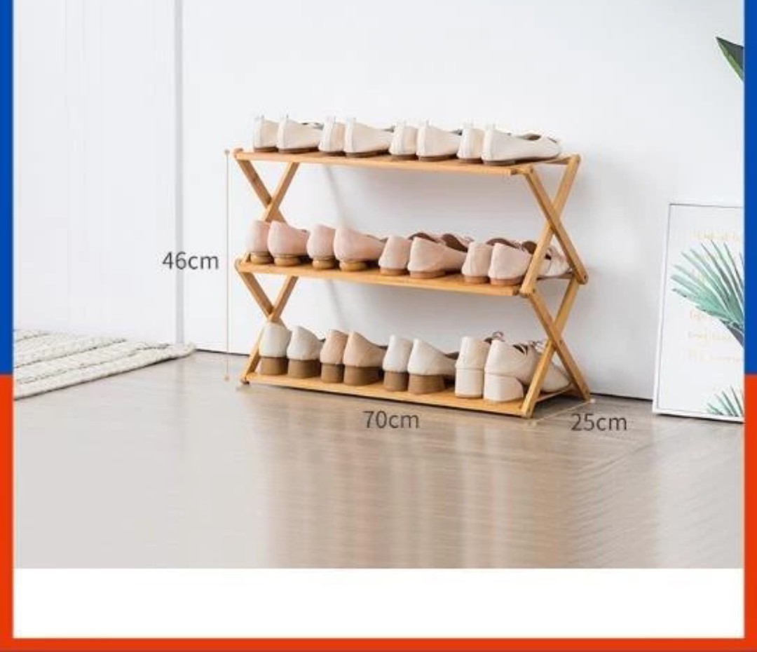 KỆ DÉP GỖ CHỮ X 3 TẦNG