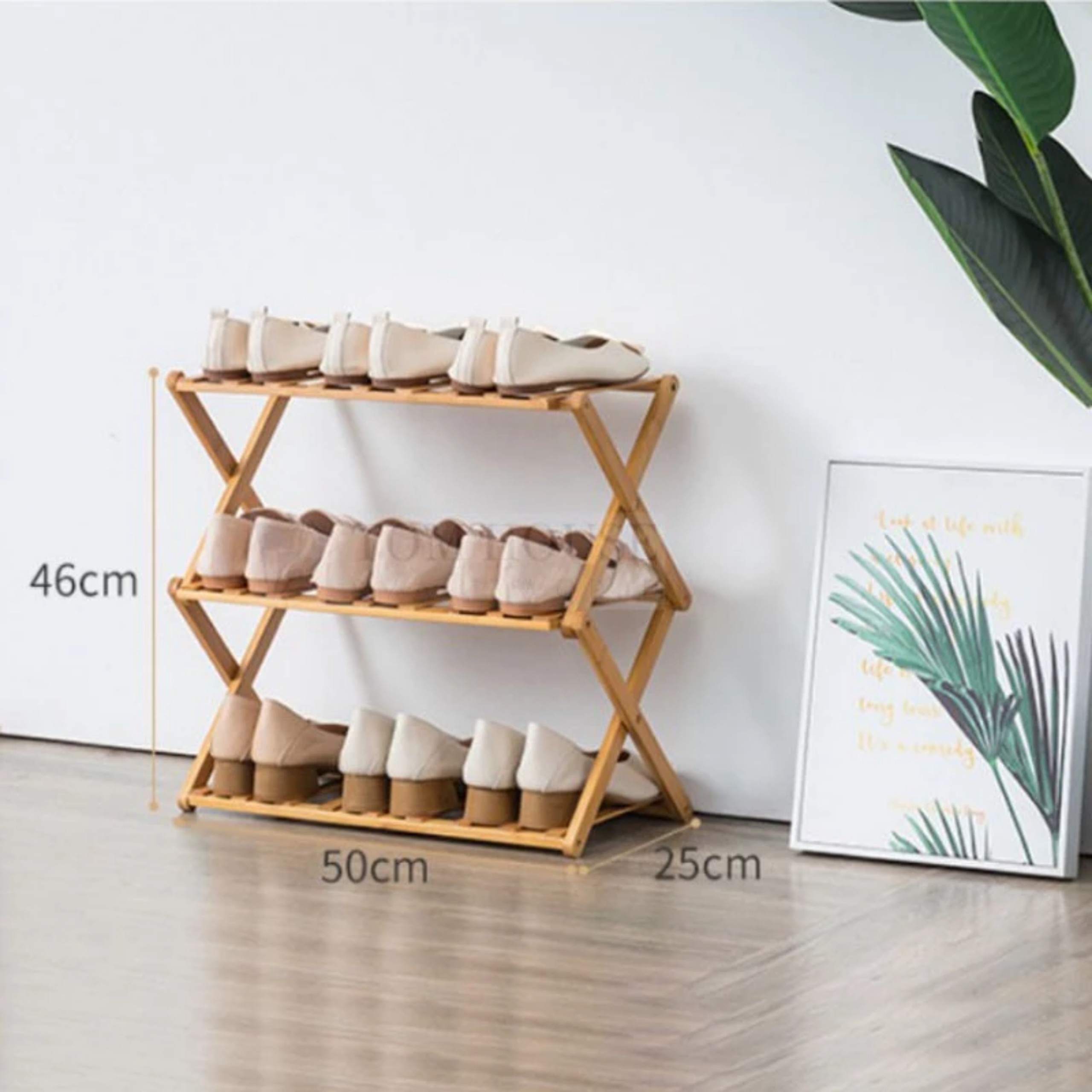 KỆ DÉP GỖ CHỮ X 3 TẦNG