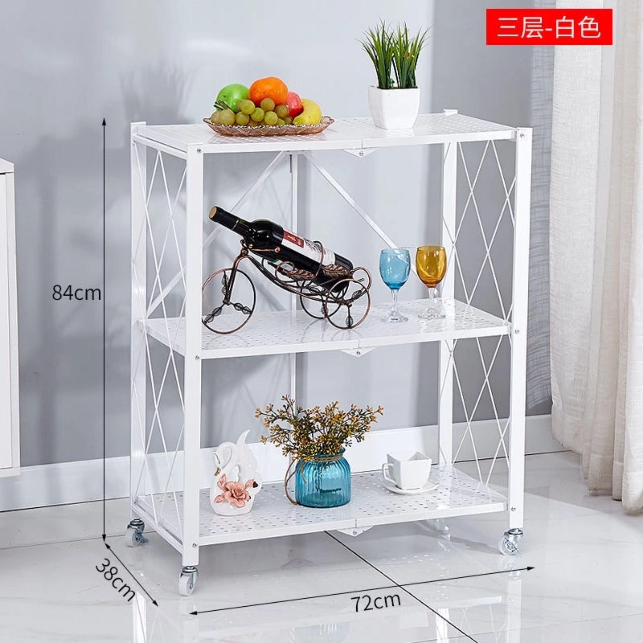 KỆ 3 TẦNG ĐỰNG VẬT DỤNG CÓ BÁNH XE DI CHUYỂN