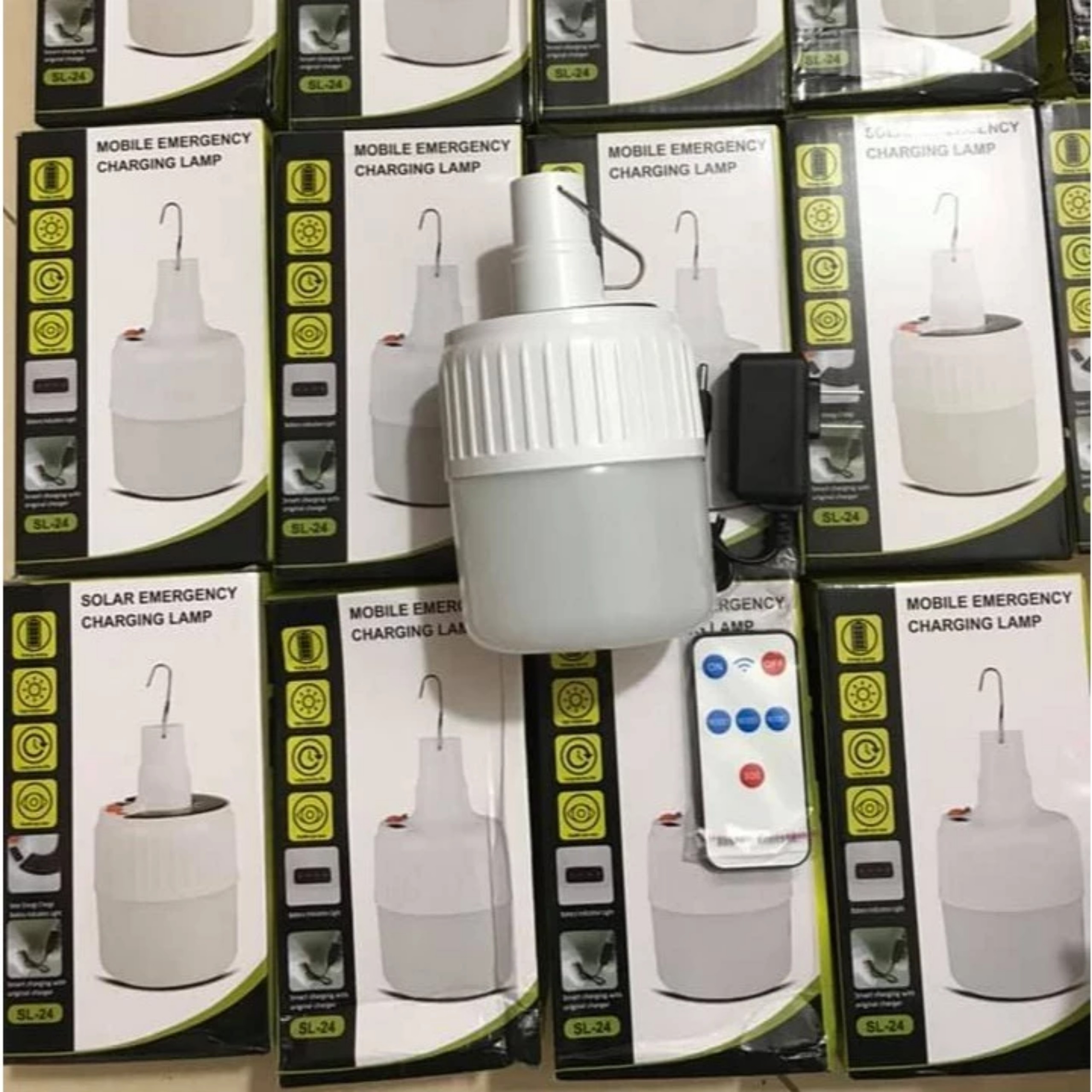 ĐÈN LED 100W SẠC TÍCH ĐIỆN + SẠC NĂNG LƯỢNG MẶT TRỜI CÓ MÓC TREO