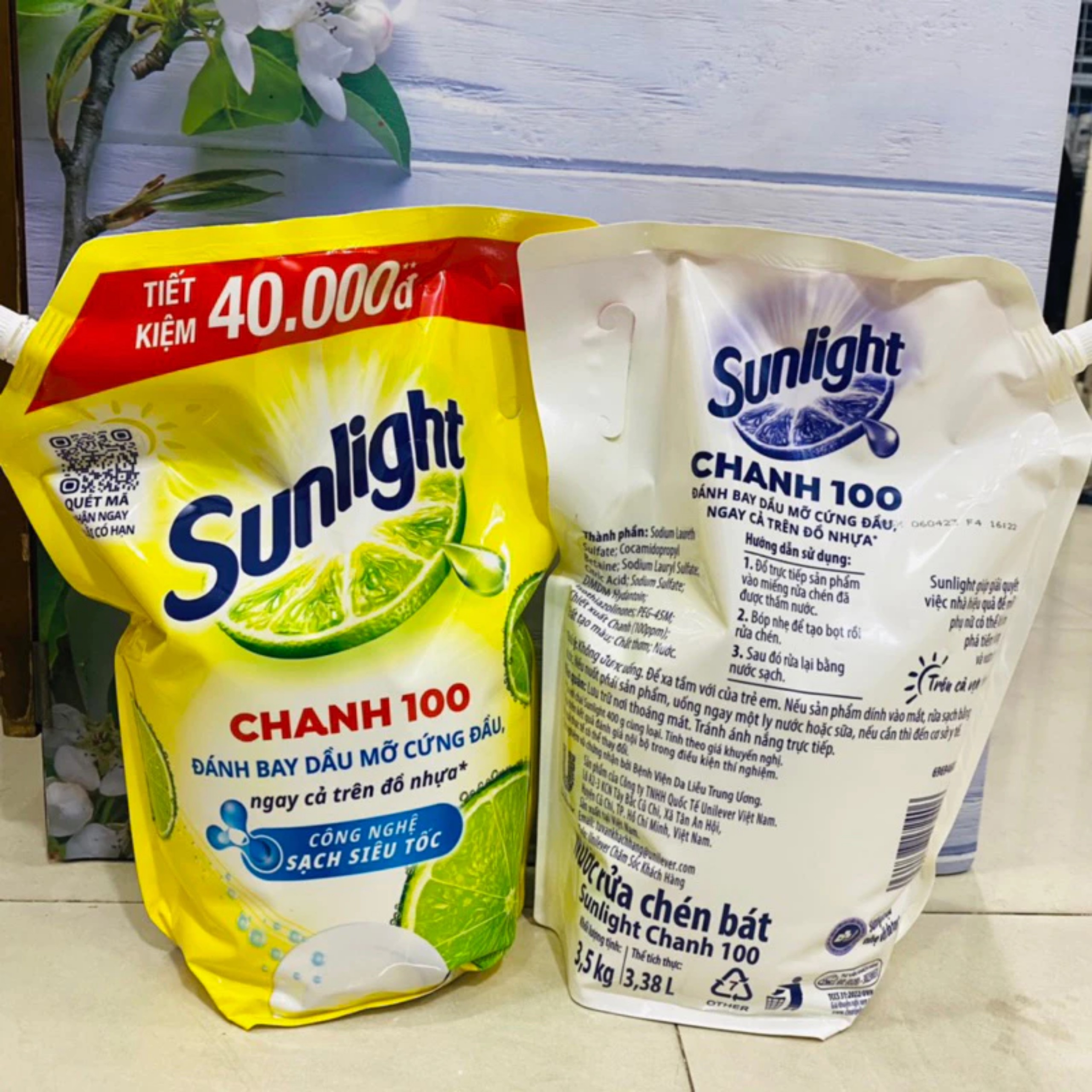 Thông tin Nước rửa chén Sunlight Chanh 100 3,5l