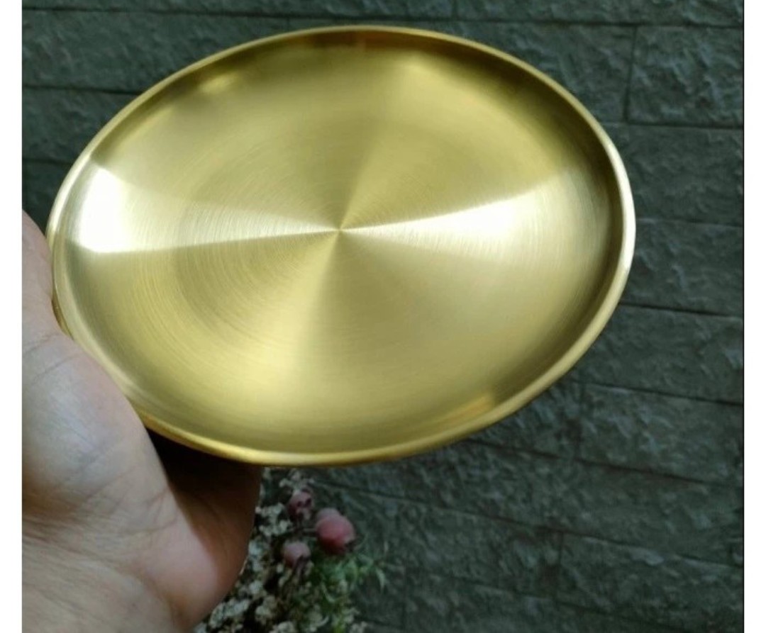 SET 5 DĨA INOX MẠ VÀNG NHIỀU KÍCH CỠ