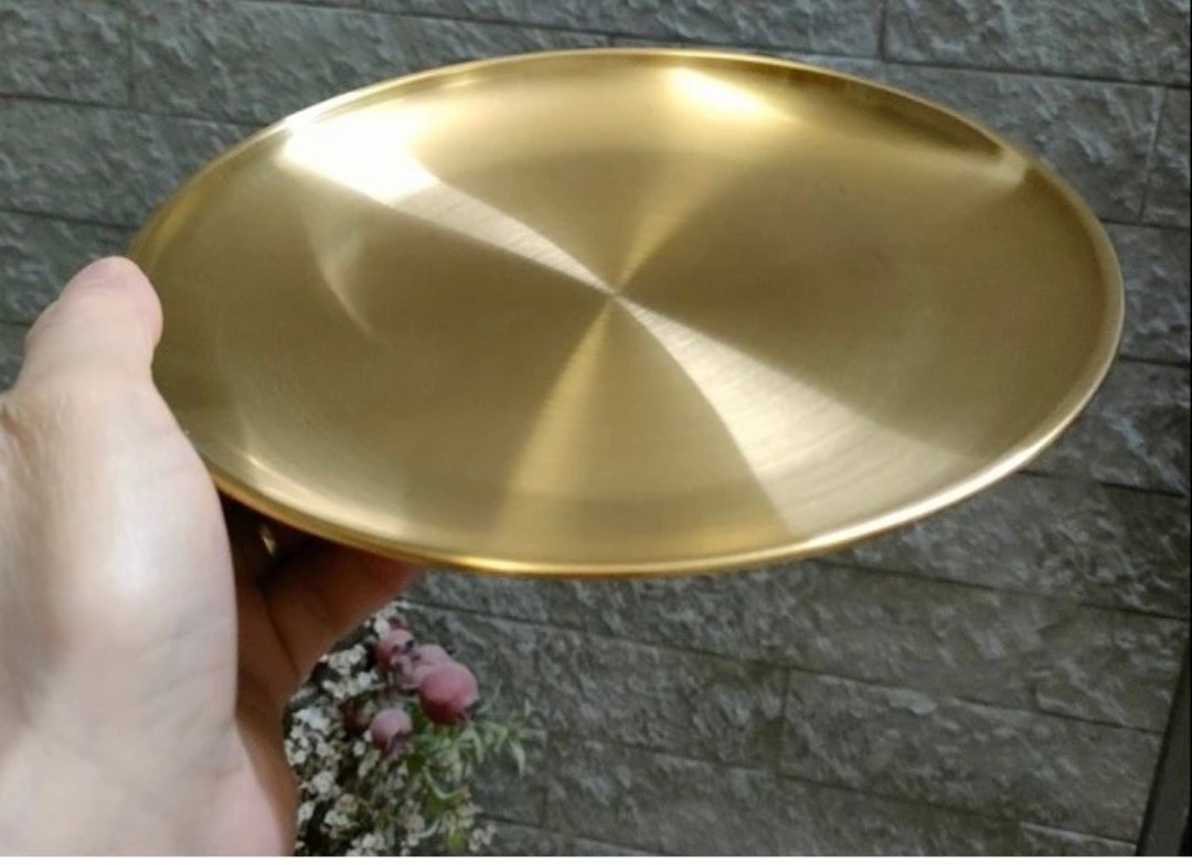 SET 5 DĨA INOX MẠ VÀNG NHIỀU KÍCH CỠ