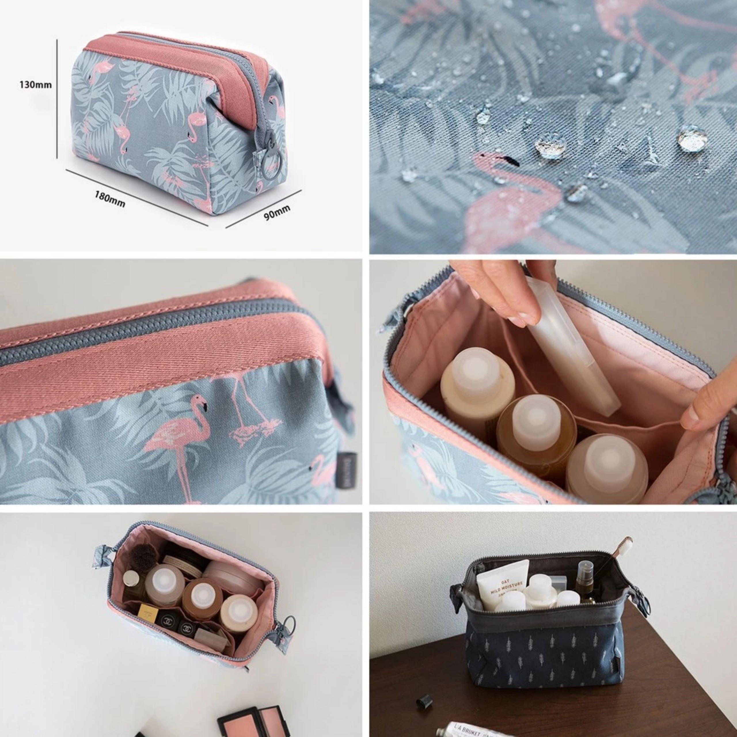 TÚI ĐỰNG MĨ PHẨM HÌNH HẠT HOA VĂN