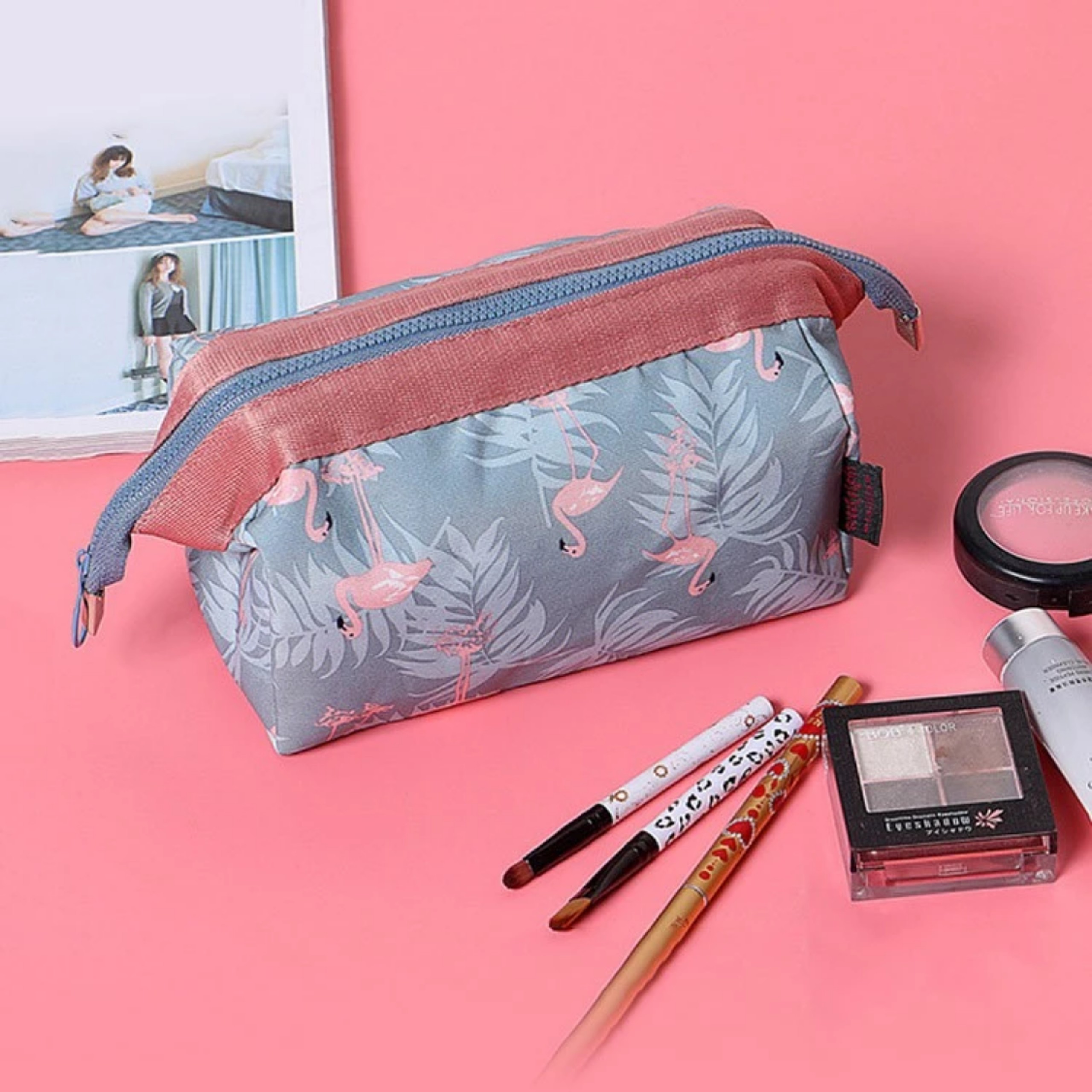 TÚI ĐỰNG MĨ PHẨM HÌNH HẠT HOA VĂN