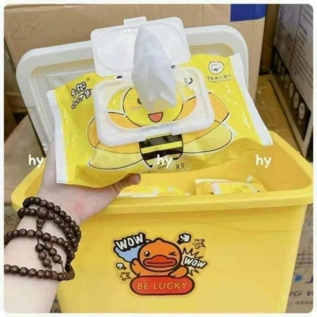 XÔ + 10 GÓI KHĂN ƯỚT VỊT