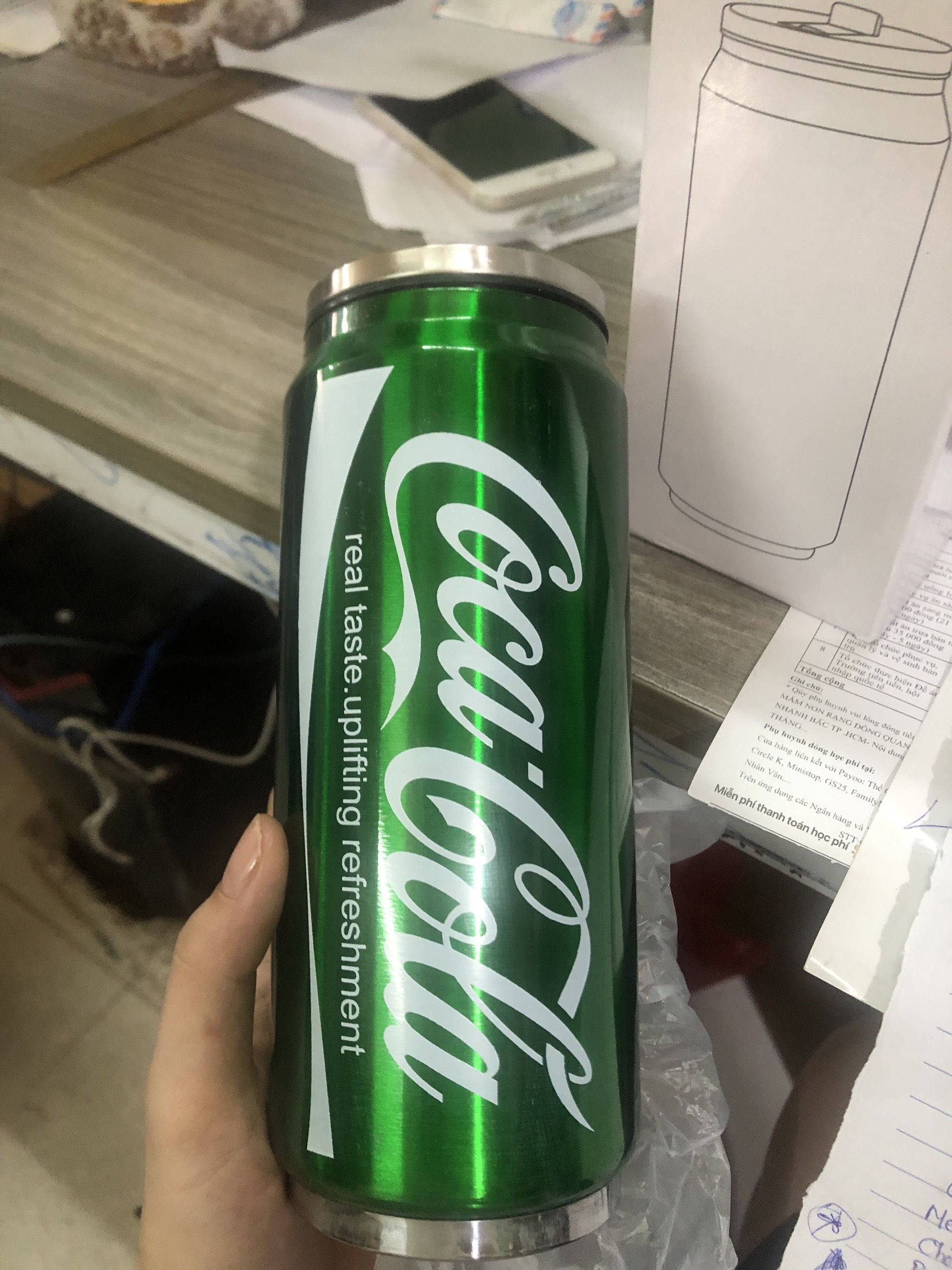 BÌNH GIỮ NHIỆT HÌNH LON NƯỚC COCA 500ML
