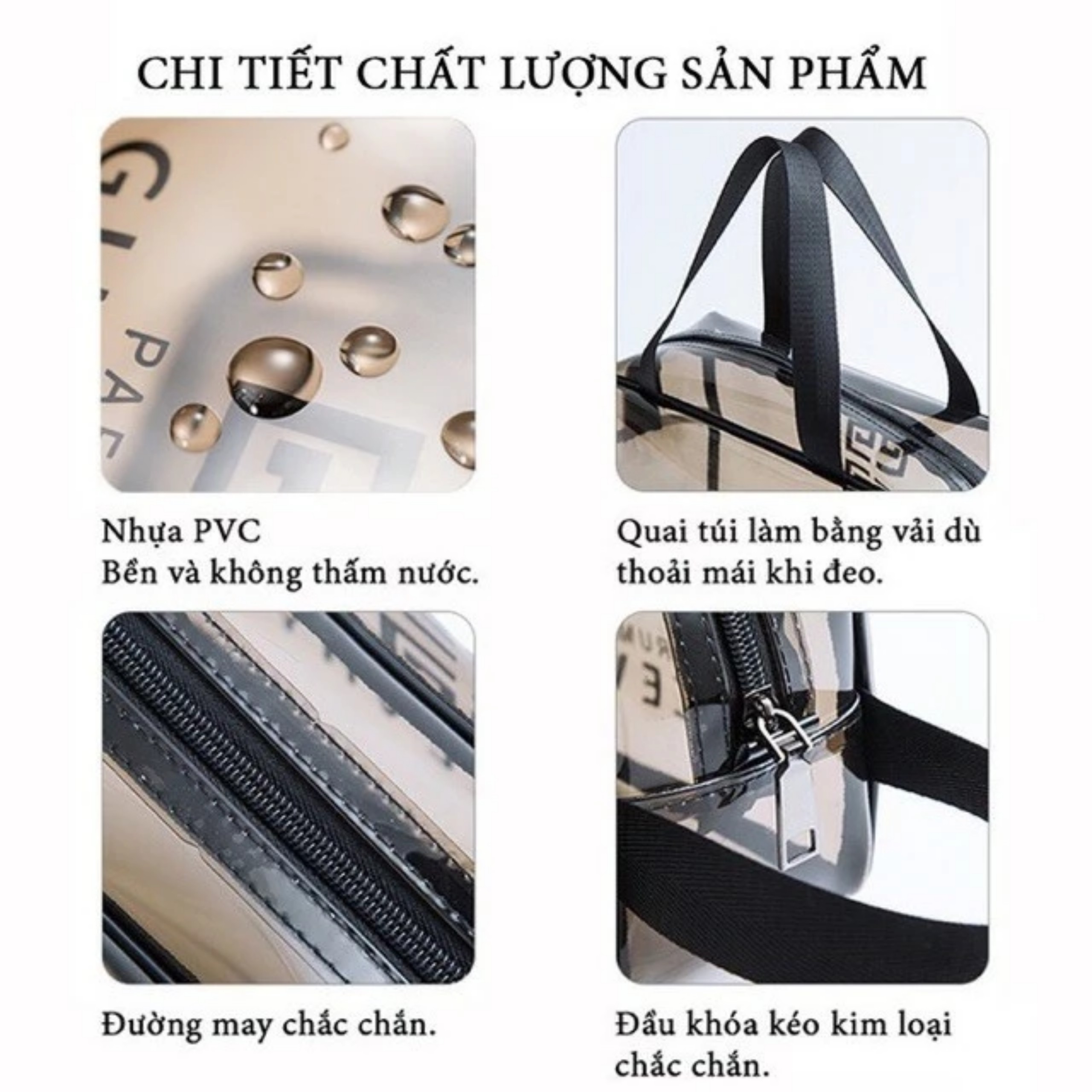 SET 3 TÚI MỸ PHẨM NHỰA TRONG SUỐT