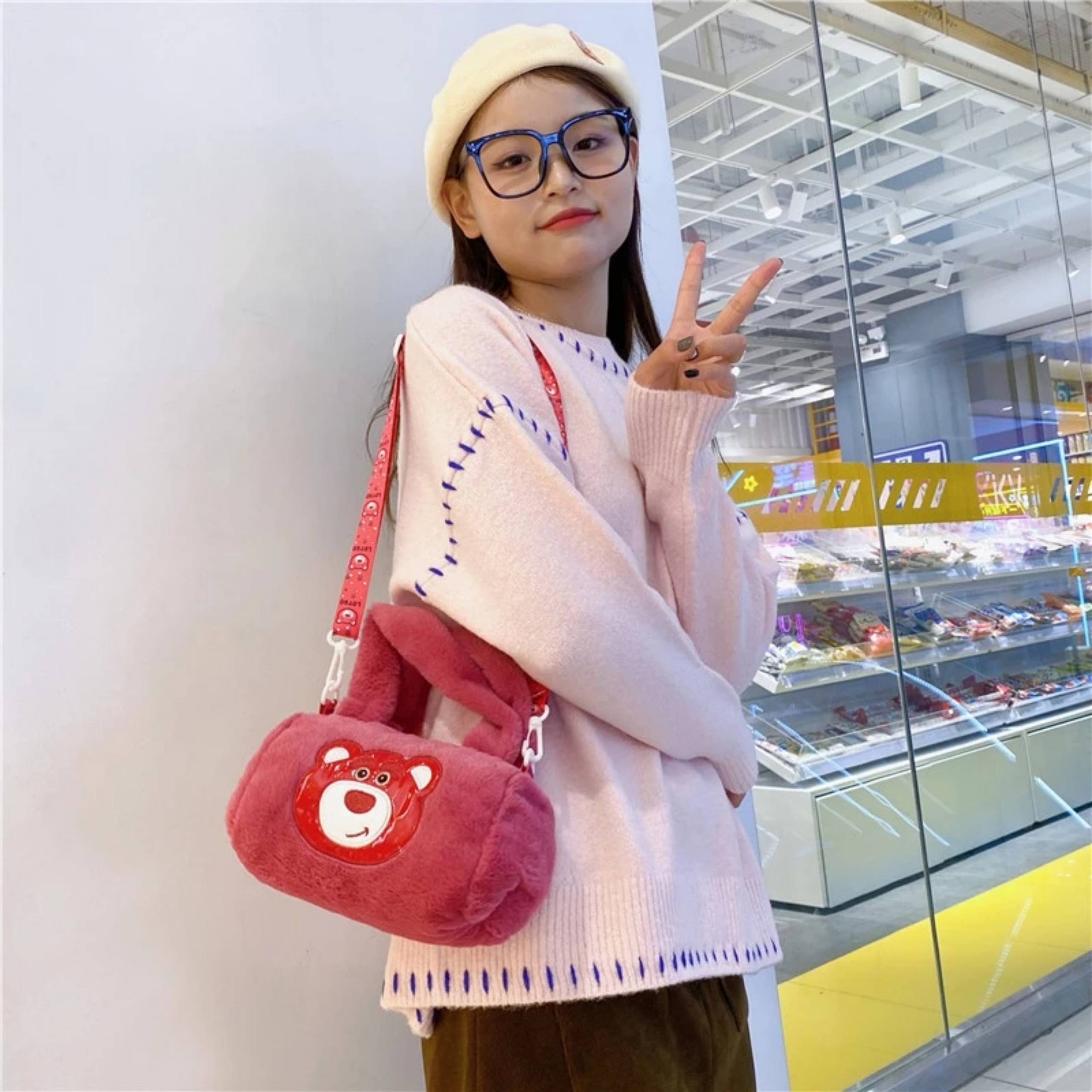 TÚI TRỐNG GẤU DÂU HỒNG LOSTO