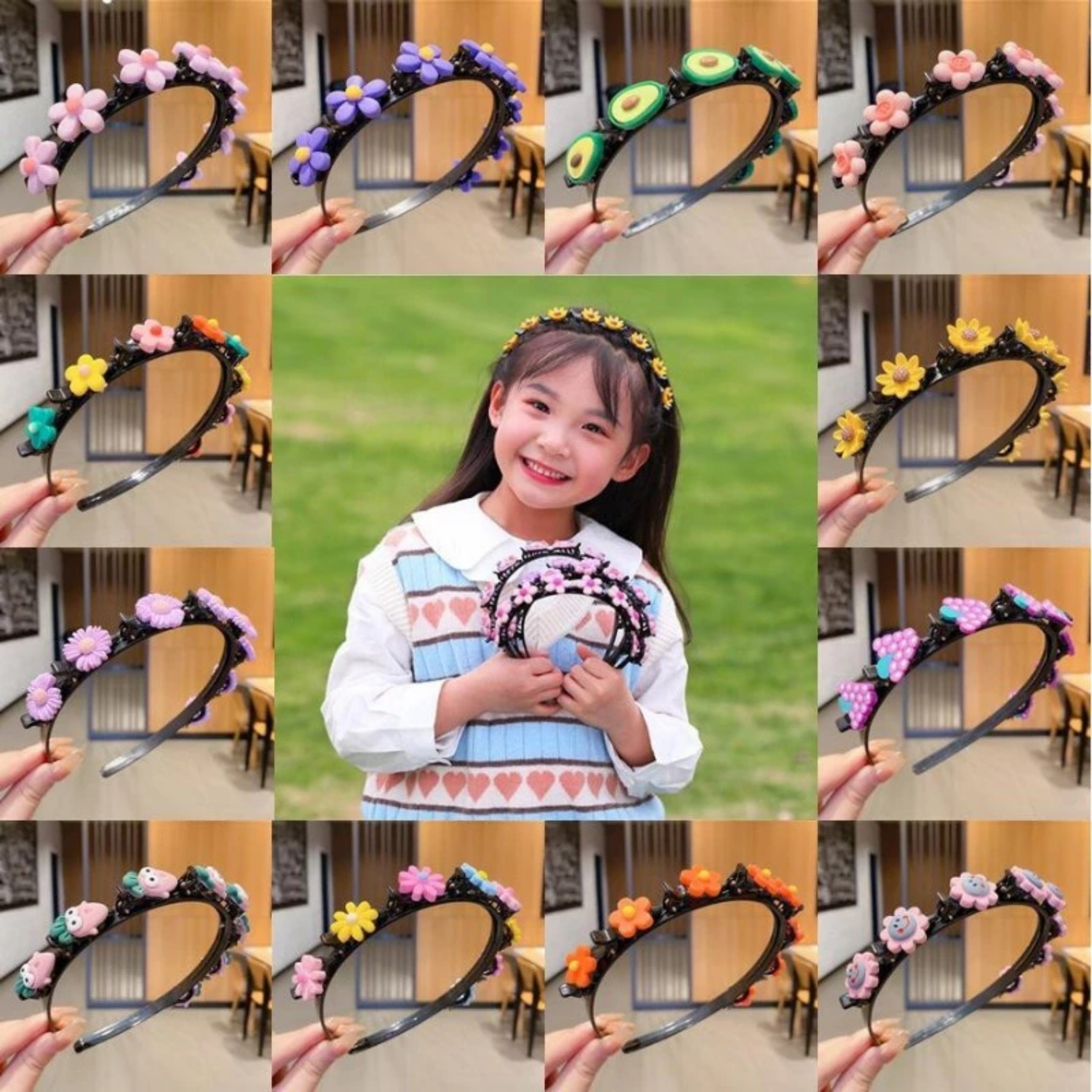 CÀI TÓC KÈM KẸP GẮP CHO BÉ