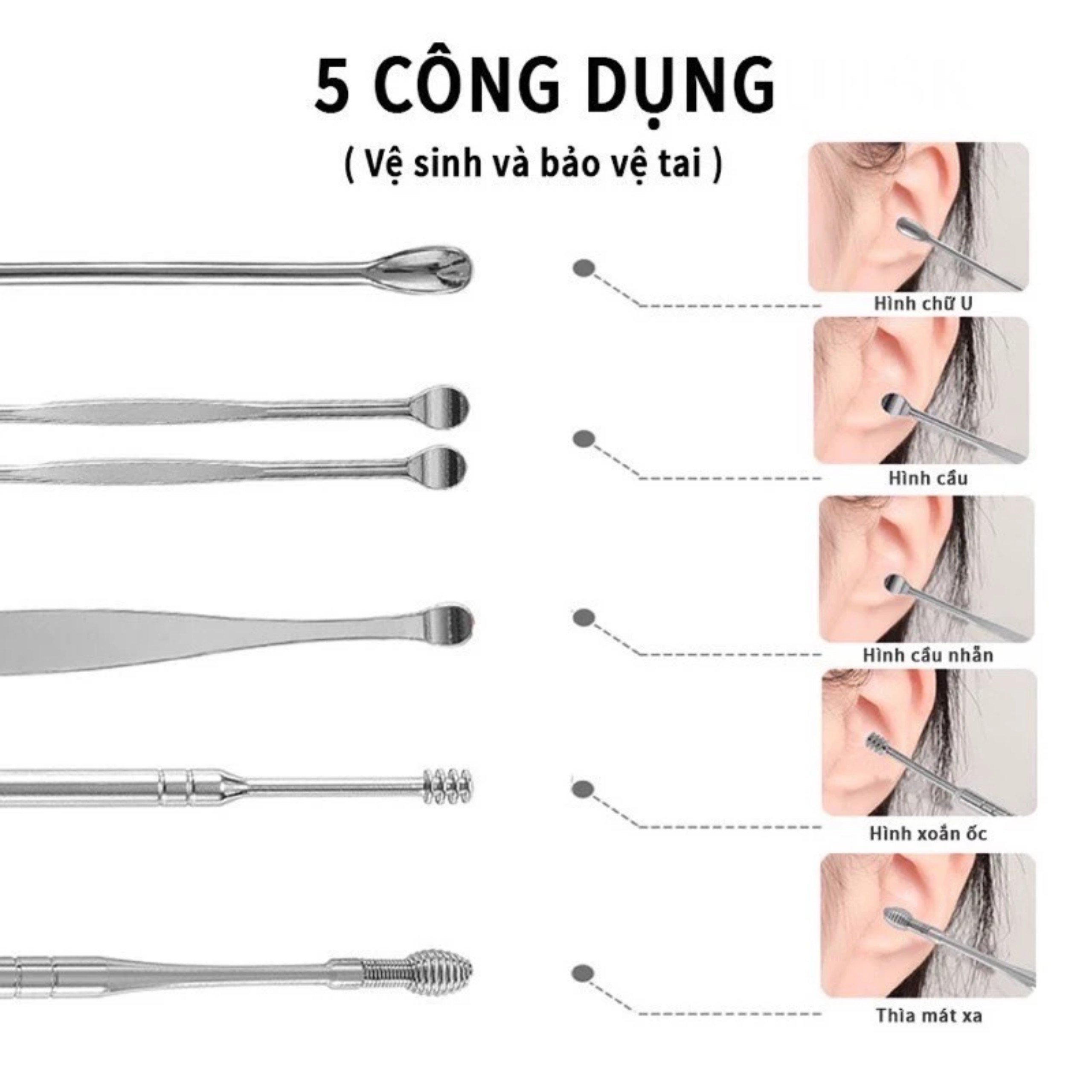 SET ỐNG ( INOX ) ĐỰNG DỤNG CỤ RÁY TAI MINI