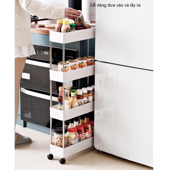KỆ 4 TẦNG CÓ BÁNH XE