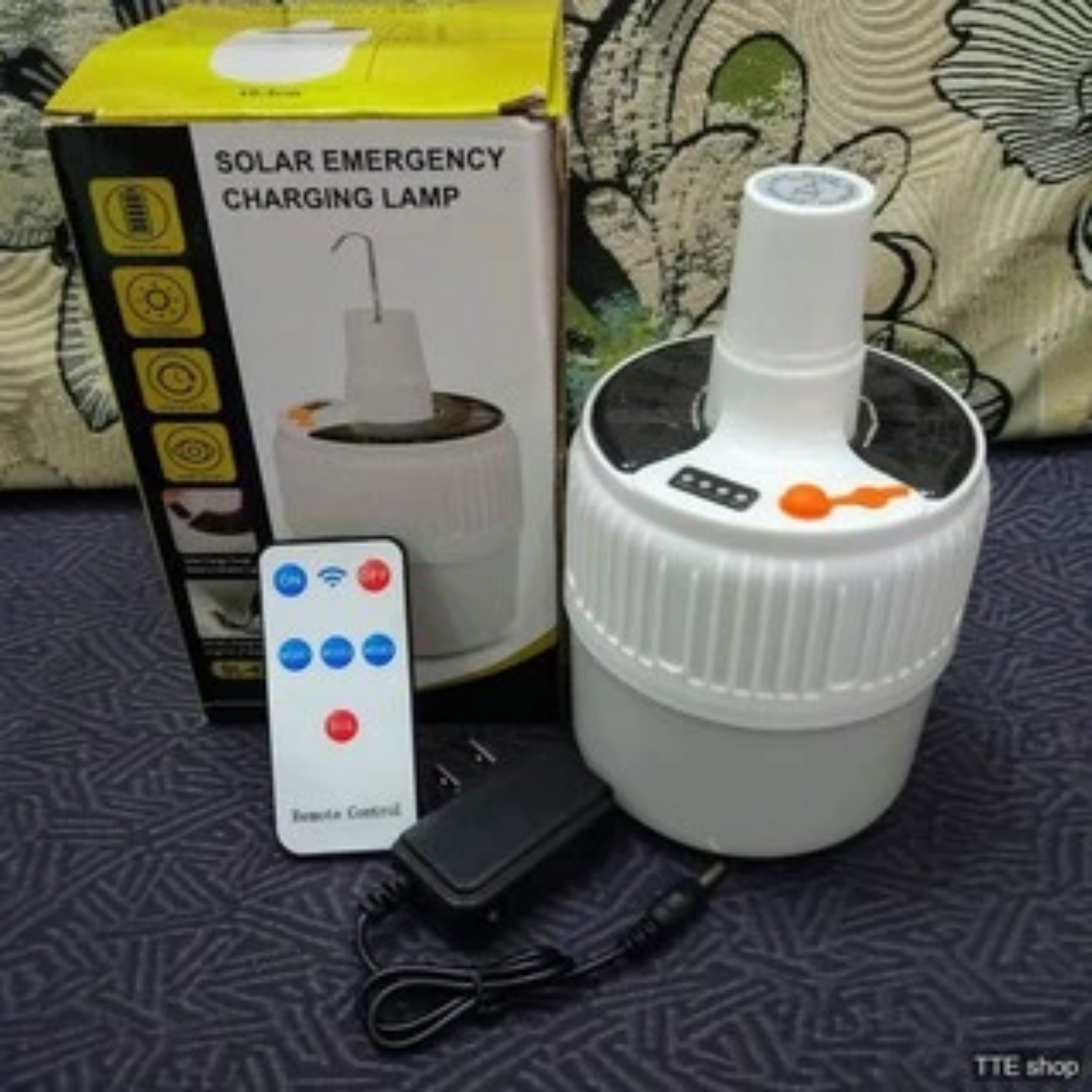 BÓNG ĐÈN TÍCH ĐIỆN 100W HÀNG CHUẨN ĐÈN LED SẠC TÍCH ĐIỆN + SẠC NĂNG LƯỢNG MẶT TRỜI CÓ MÓC TREO