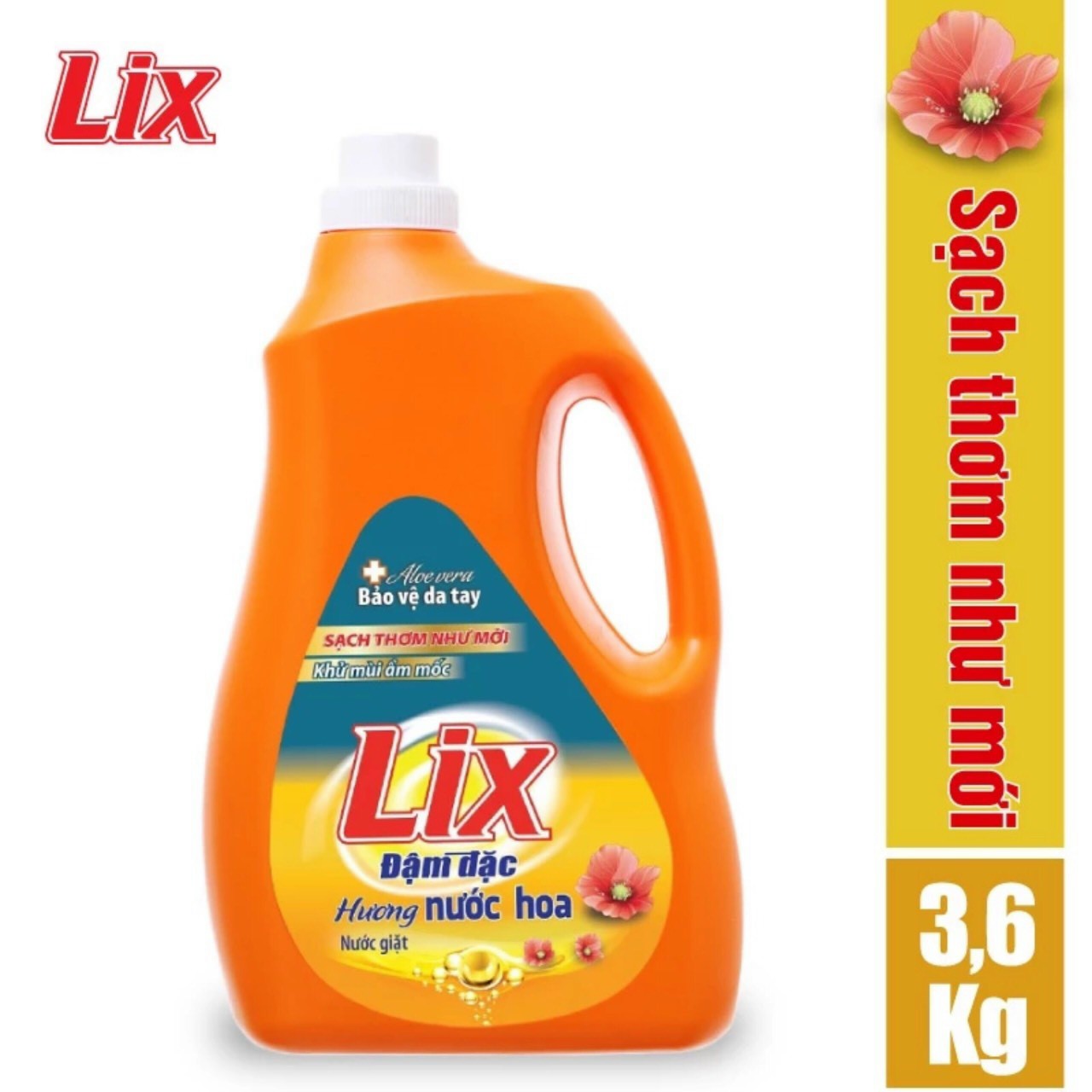 NƯỚC GIẶT LIX ĐẬM ĐẶC HƯƠNG NƯỚC HOA CHAI 3.6KG